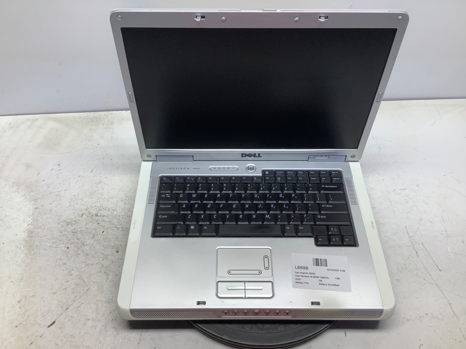 Dell Inspiron 6000 Intel Pentium M 06D8 1.86GHz 1 GB NO HDD