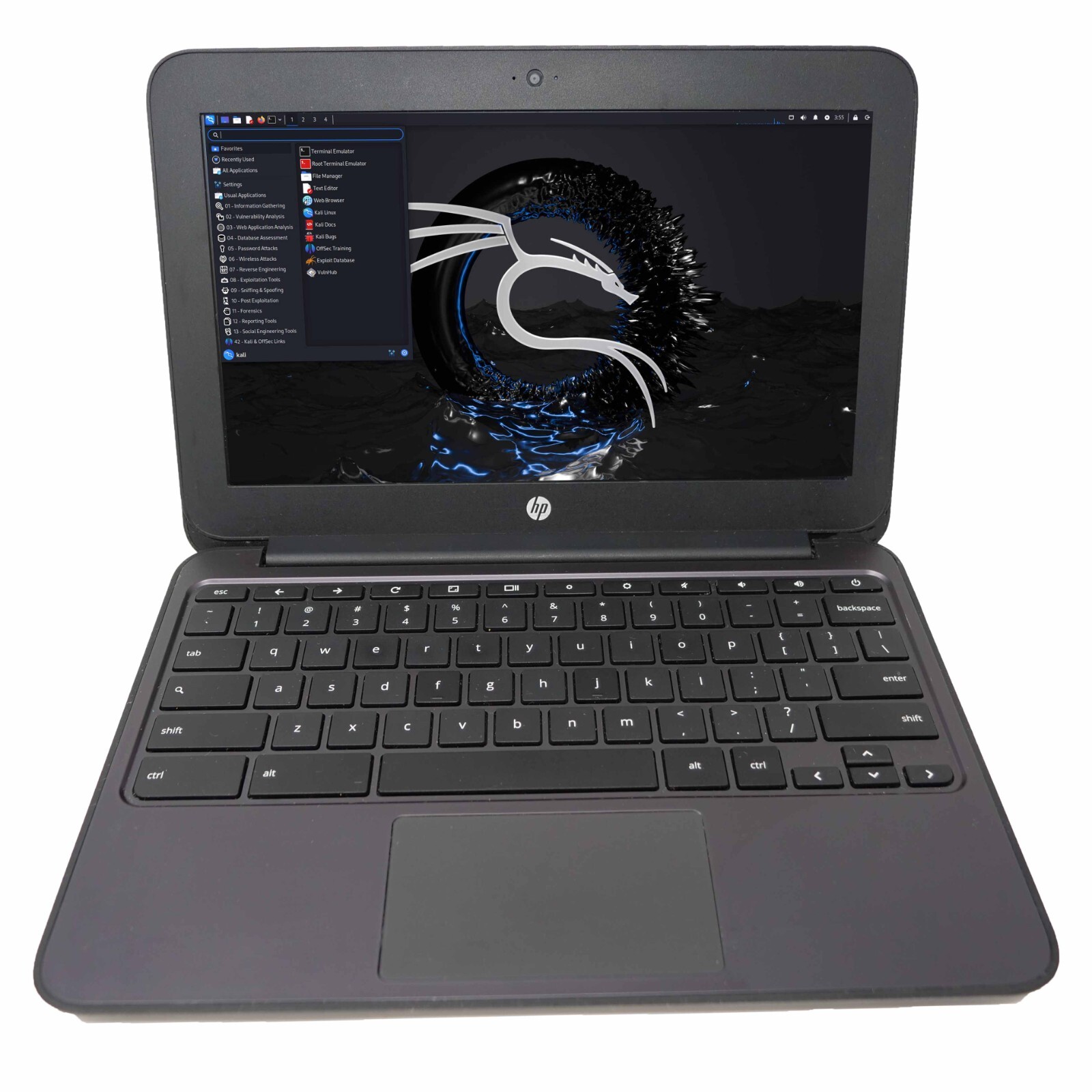 Kali Linux Netbook Laptop HP 11.6″  Intel 2.16 GHz 4GB RAM 16GB SSD USB Bumper-B
