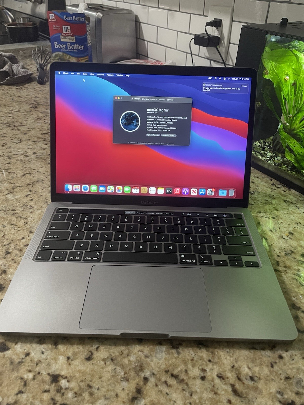 Apple MacBook Pro 13″ Touch Bar 2020 (i5,16GB Ram 512GB SSD) Gray – Used – READ