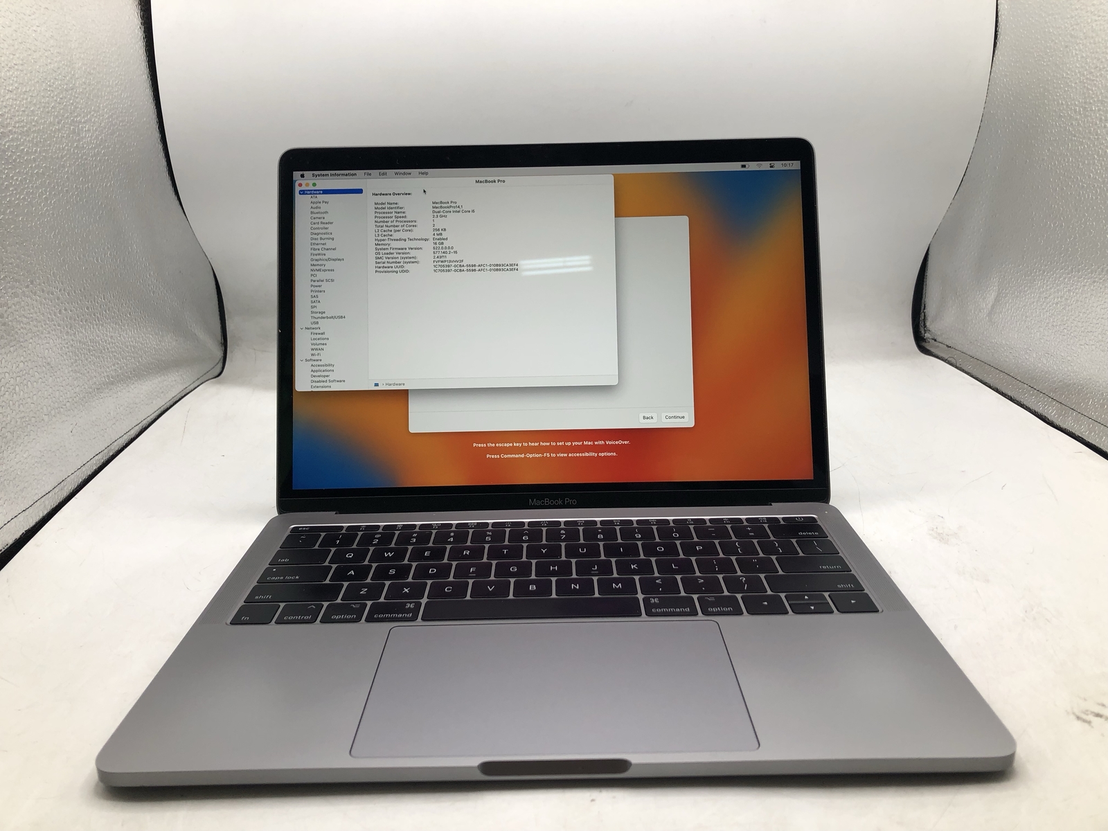 APPLE MACBOOK PRO A1708 2017 13.3″ i5 2.3GHz 16GB 256GB Grade D
