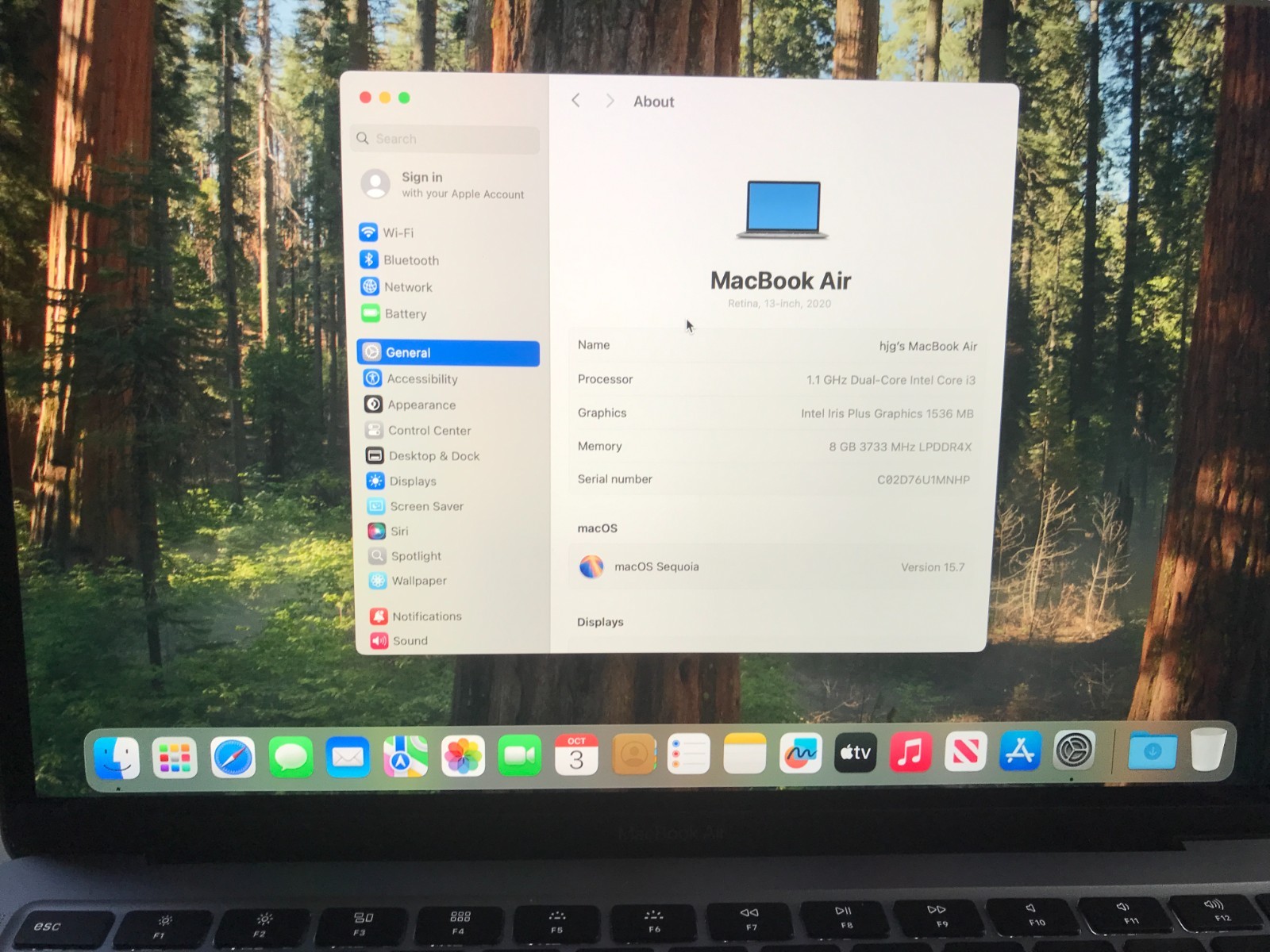 Apple MacBook Air 13″  i3 1.1GHz 8GB 256GB Gray A2179 2020 USED #234