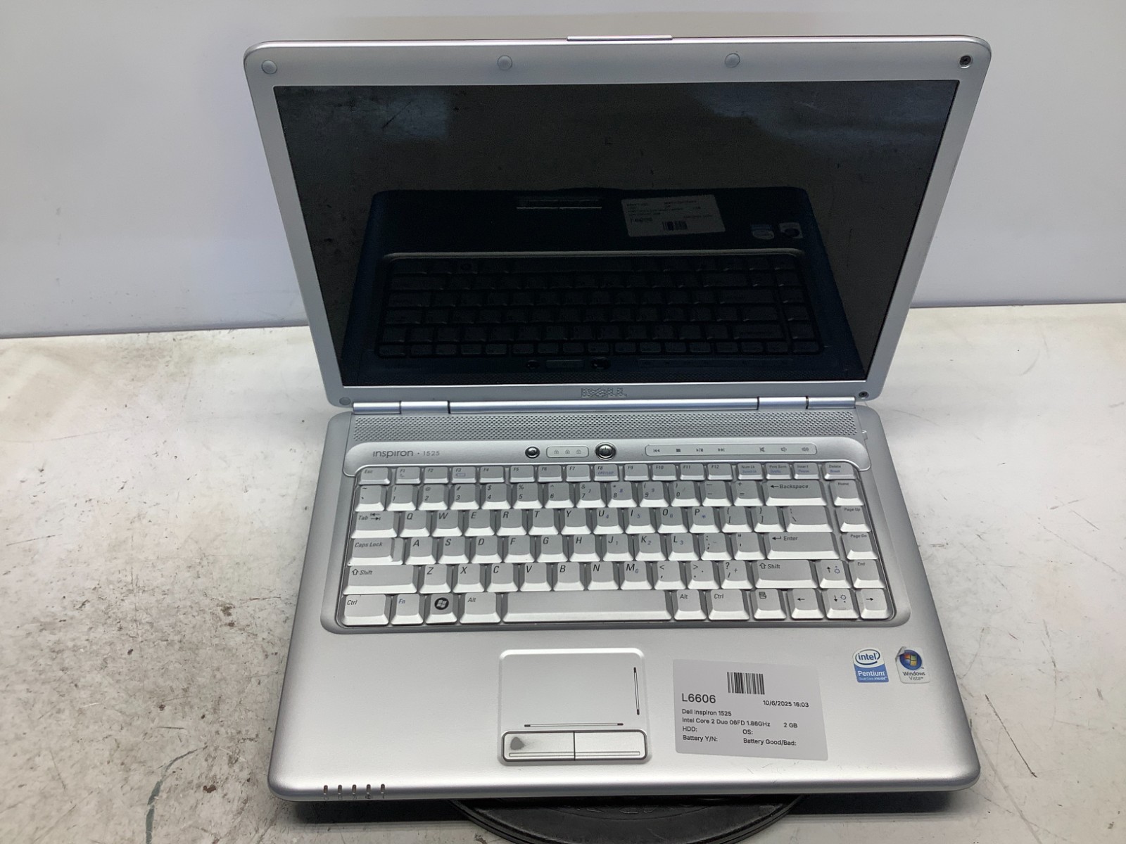 Dell Inspiron 1525 Intel Core 2 Duo 06FD 1.86GHz 2 GB NO HDD