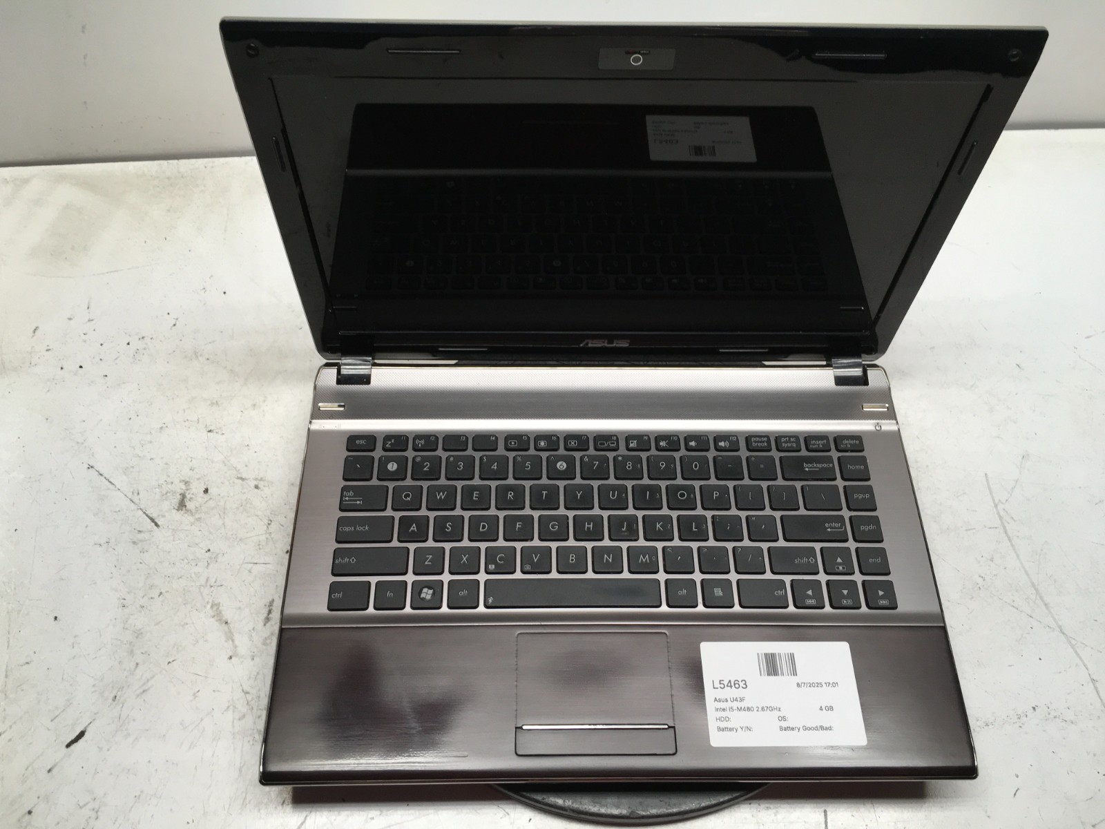 Asus U43F Intel i5-M480 2.67GHz 4 GB NO HDD