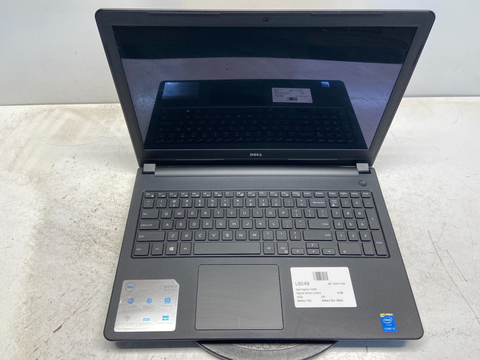 Dell Inspiron 5558 Intel i3-5015U 2.1GHz 8 GB NO HDD