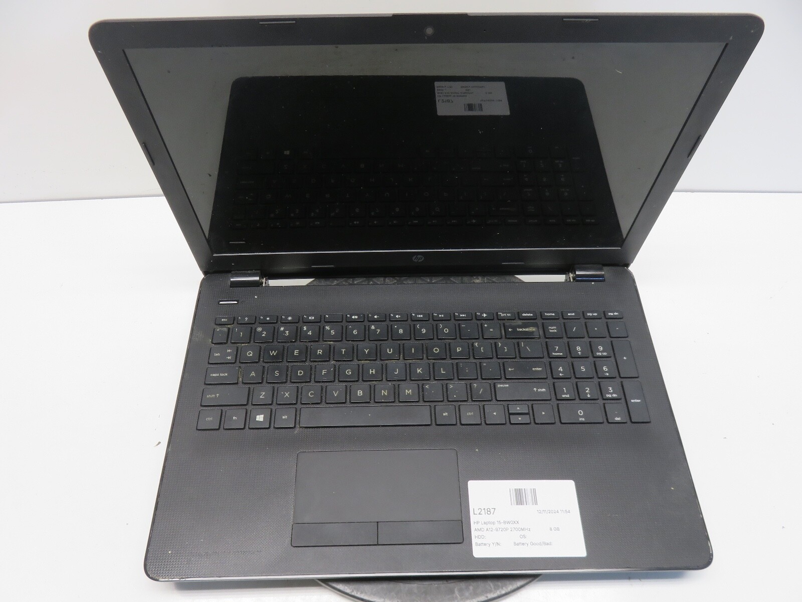HP Laptop 15-BW0XX AMD A12-9720P 2700MHz 8 GB NO HDD No Batt