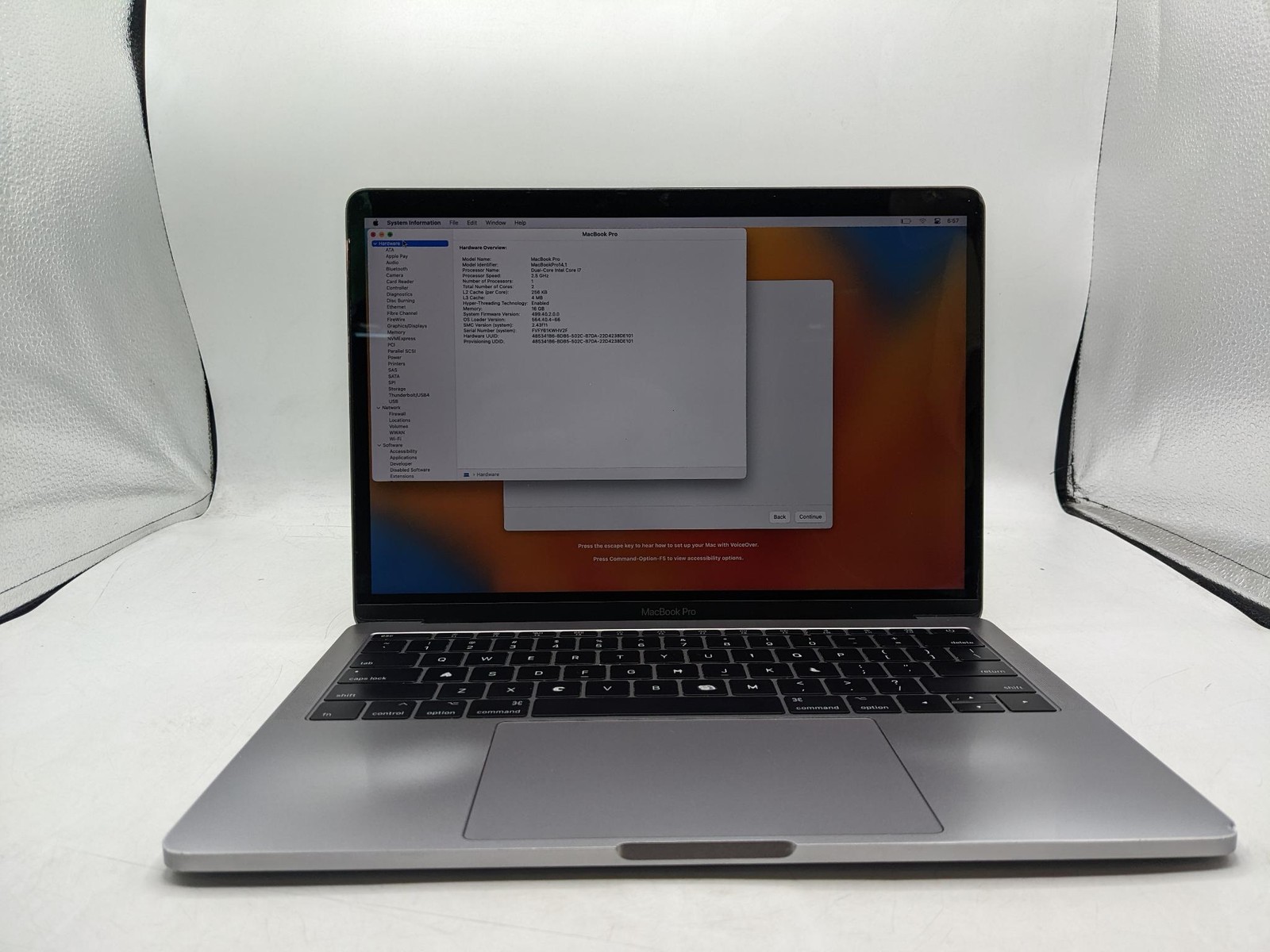 APPLE MACBOOK PRO 2017 A1708 13″ i7 2.5GHz 16GB 256GB *GRADE D*