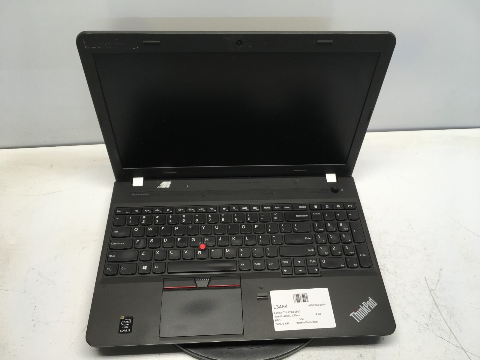 Lenovo ThinkPad E550 Intel i3-4005U 1.7GHz 4 GB NO HDD