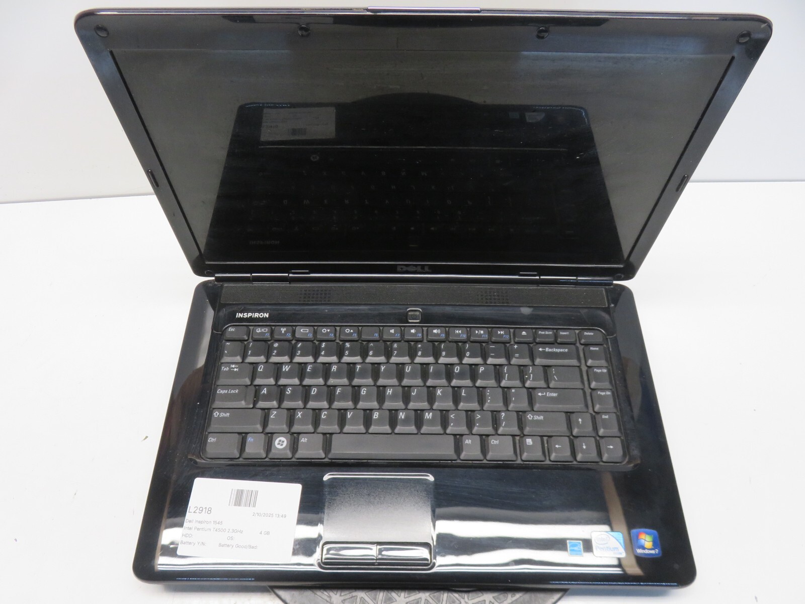 Dell Inspiron 1545 Intel Pentium T4500 2.3GHz 4 GB NO HDD No Batt