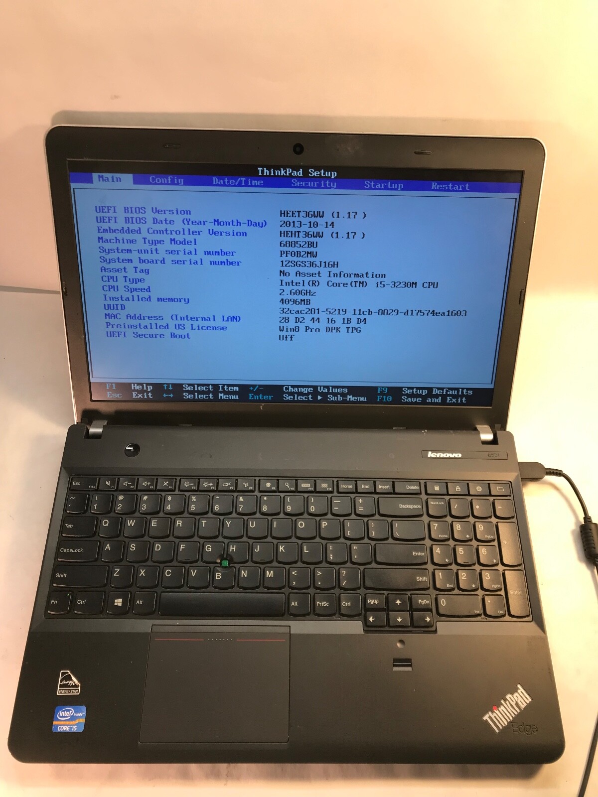 Lenovo Edge E530 15″ Intel Core i5-3230M 4 Gb RAM NO HDD/SSD -MZ