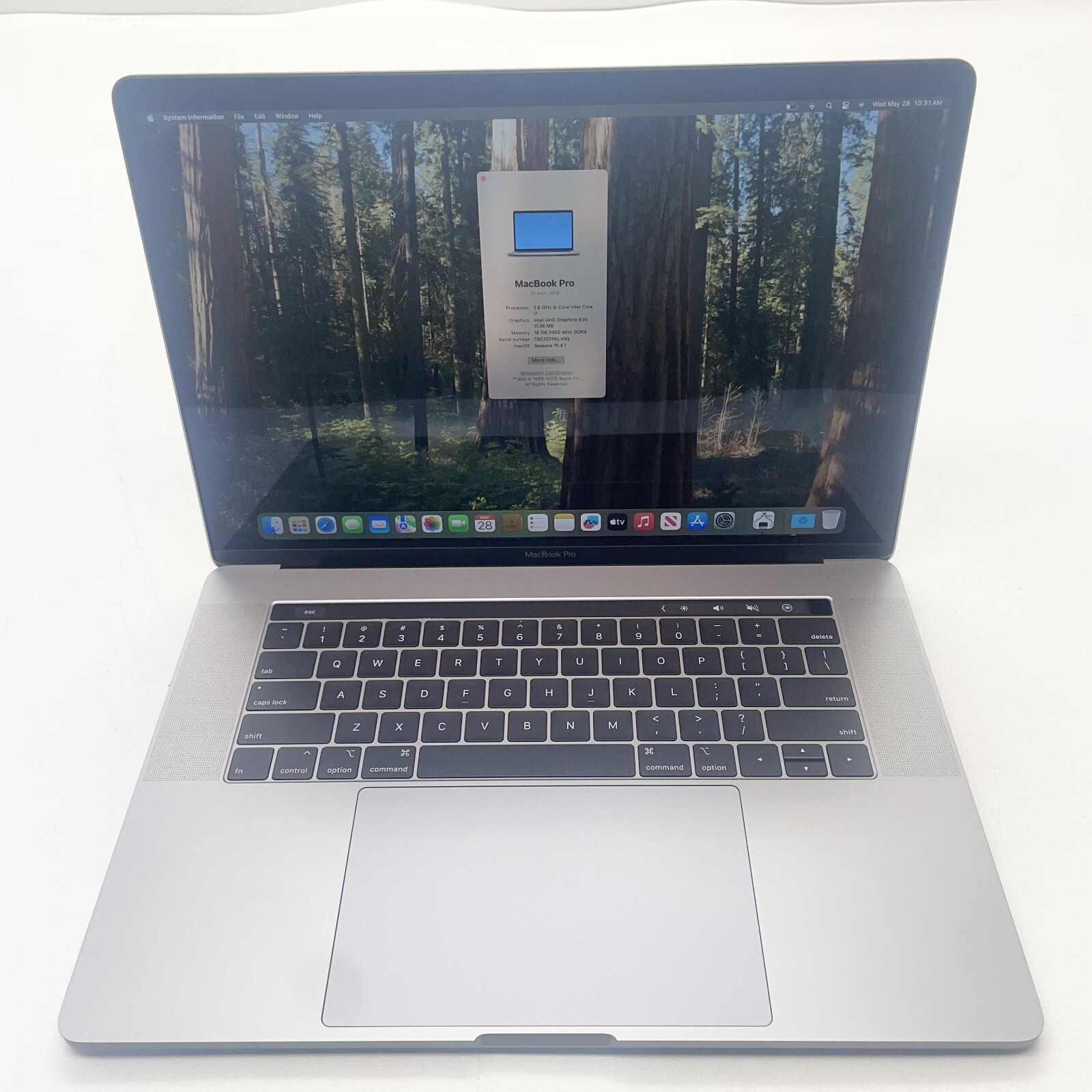 Apple MacBook Pro A1990, 2018, i7, 16GB RAM, 1TB SSD, 15in – GRAY