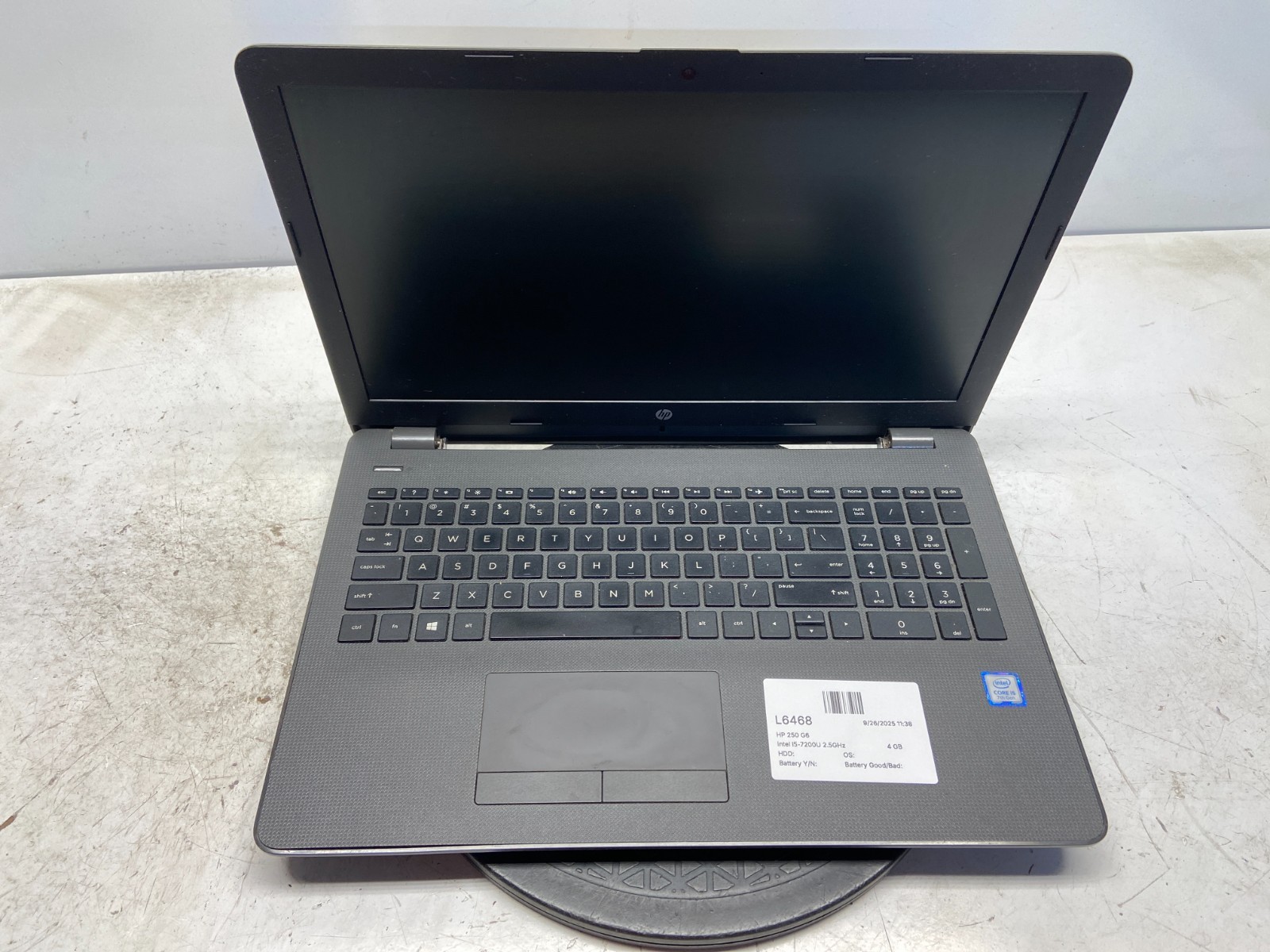 HP 250 G6 Intel i5-7200U 2.5GHz 4 GB NO HDD