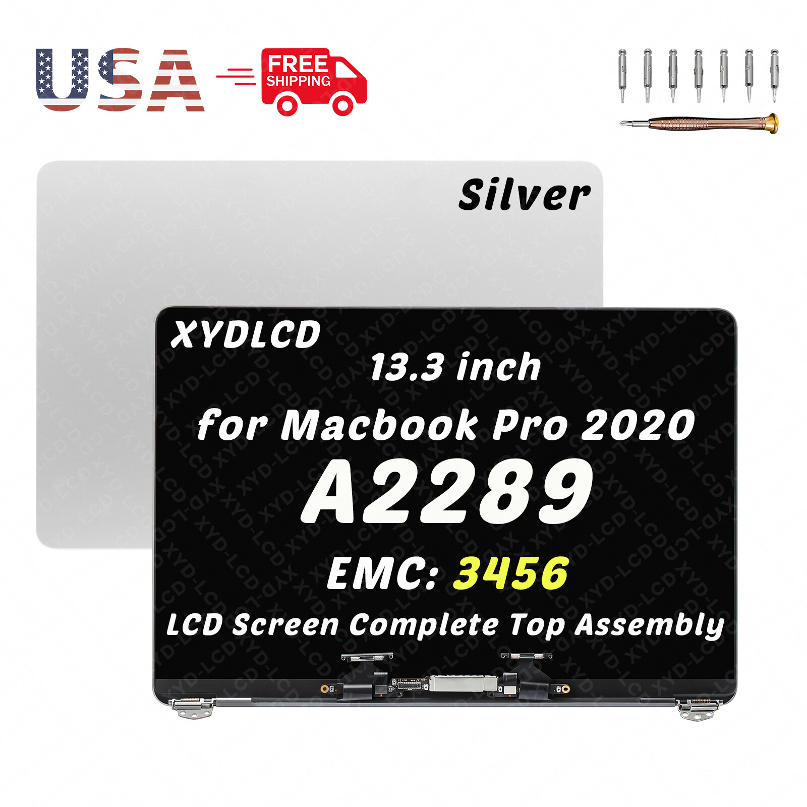 Apple MacBook Pro Retina 13″ A2289 2020 EMC 3456 LCD Screen assembly Silver A++