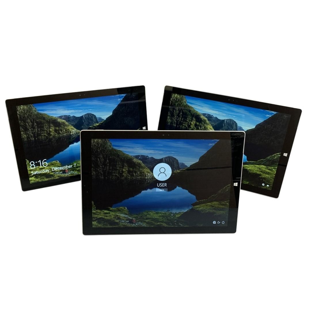 Lot of 3 | Surface 1631 | i3-4th Gen | 4GB | 64GB M.2 | Windows 10 Pro
