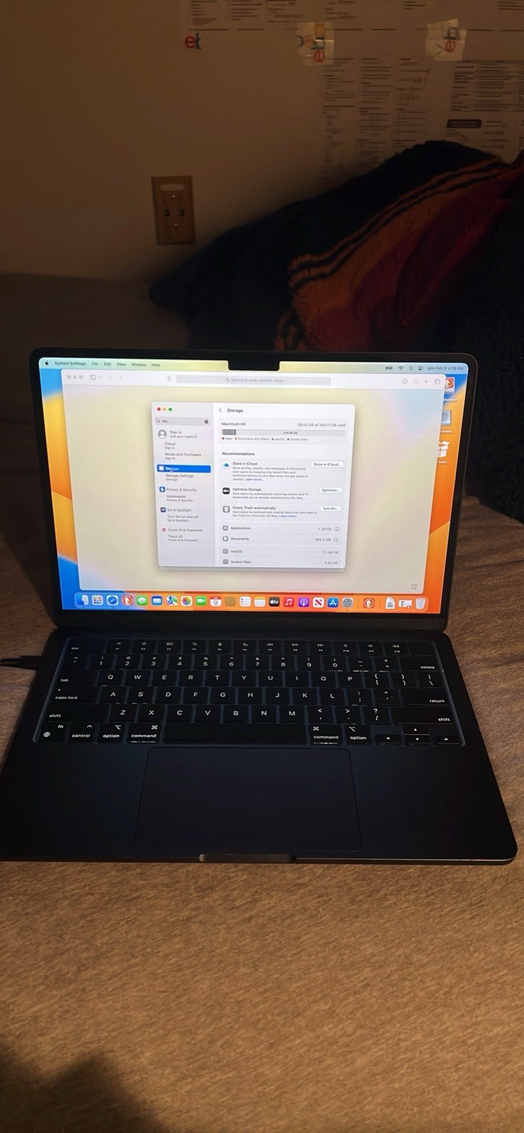 2022 Apple MacBook Air 13.6″ M2 8C GPU 3.5GHz 8GB RAM 256GB midnight