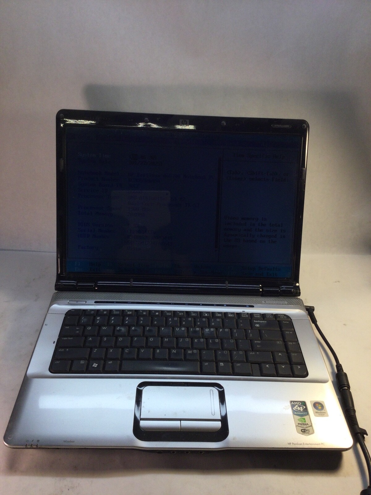 HP Pavilion dv6700 15″ Laptop AMD Athlon 64 X2  -BOOTS/BROKEN SATA- MZ