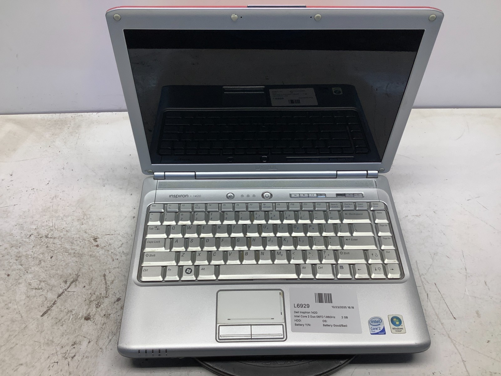 Dell Inspiron 1420 Intel Core 2 Duo 06FD 1.66GHz 2 GB NO HDD/Battery