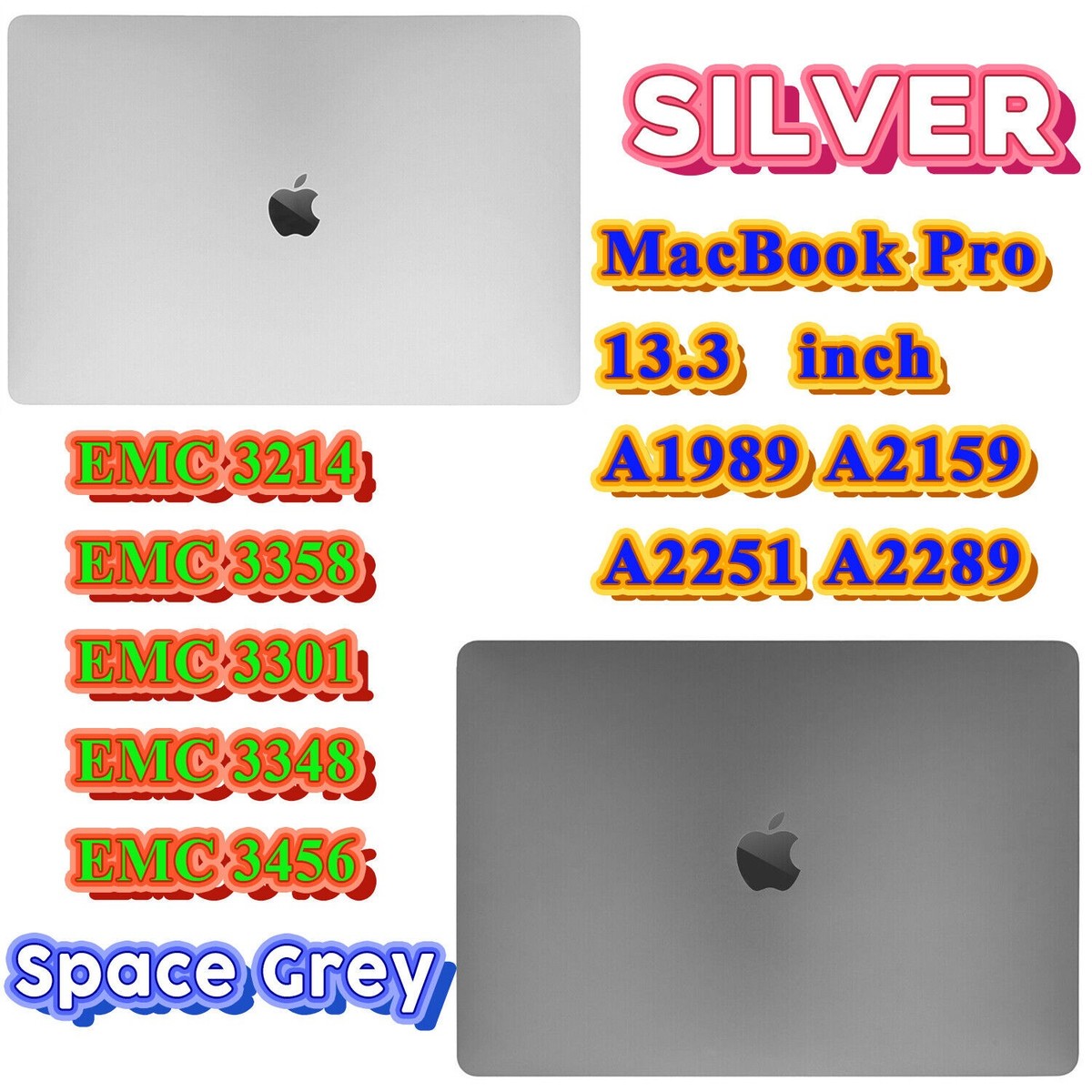 Apple Macbook Pro A2159 Retina Display Screen Assembly 13.3″ EMC3301 Gray Silver