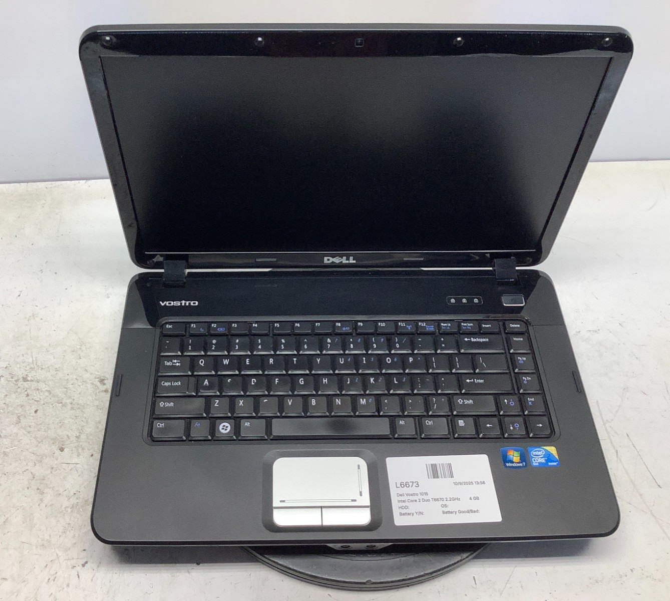 Dell Vostro 1015 Intel Core 2 Duo T6670 2.2GHz 4 GB NO HDD