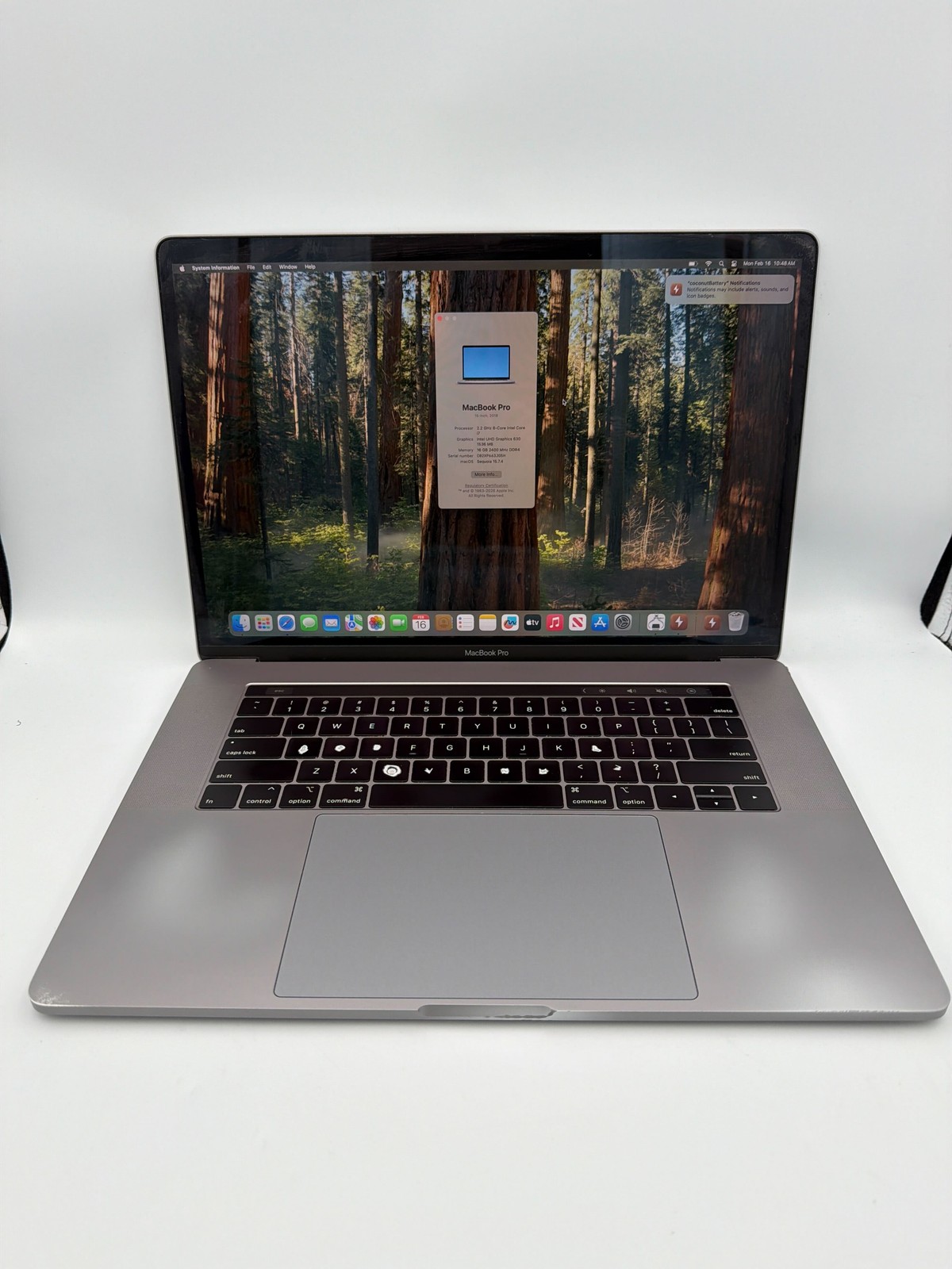 Apple MacBook Pro A1990 (16GB, 256GB, Silver, 2018)