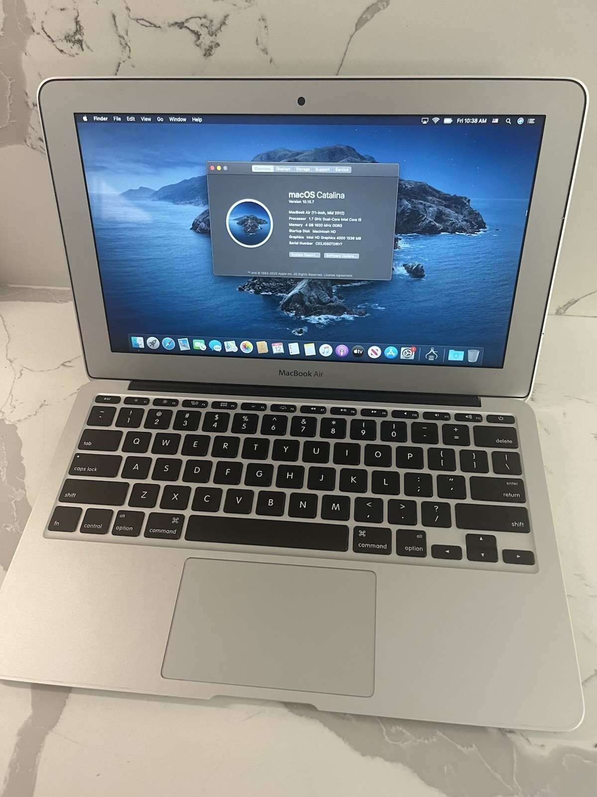 Apple MacBook Air A1370 11.6″ Laptop -i5 4GB RAM  128gb Ssd, macOS Catalina
