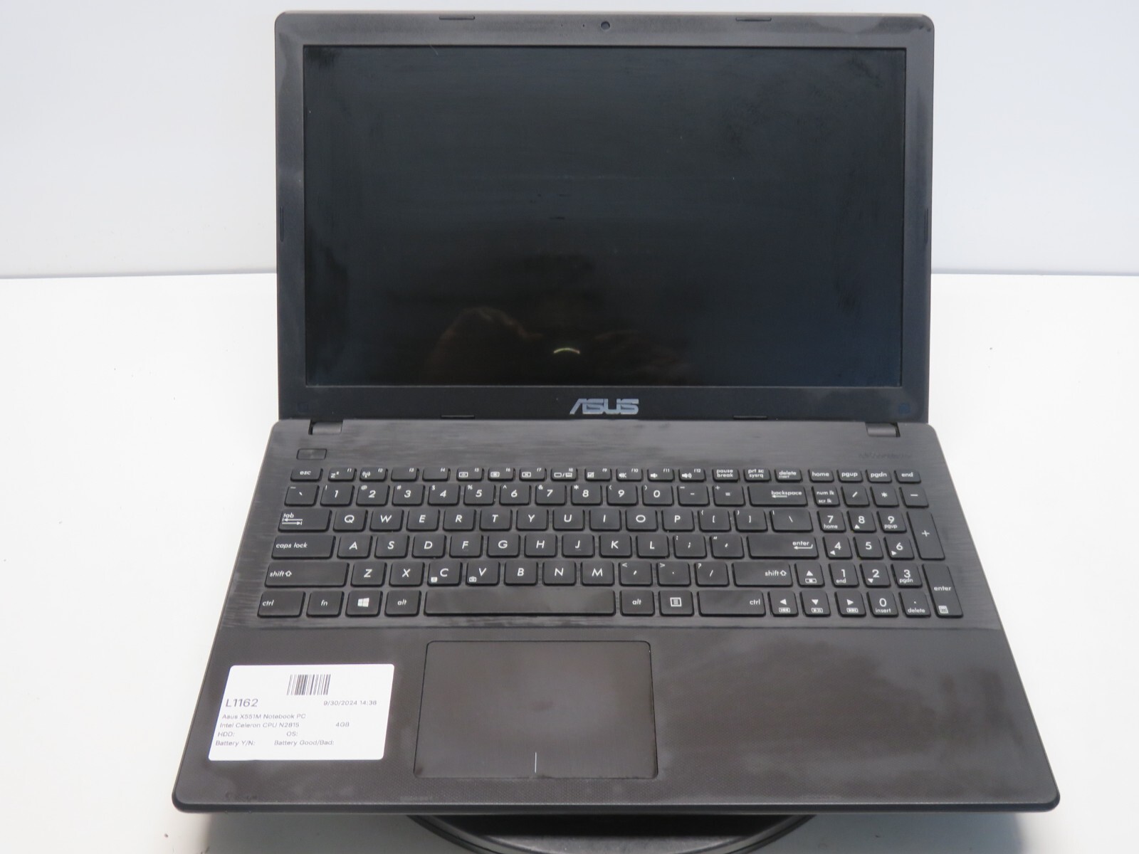 Asus X551M Notebook PC Intel Celeron CPU N2815 1.86GHz 4GB NO HDD No Batt