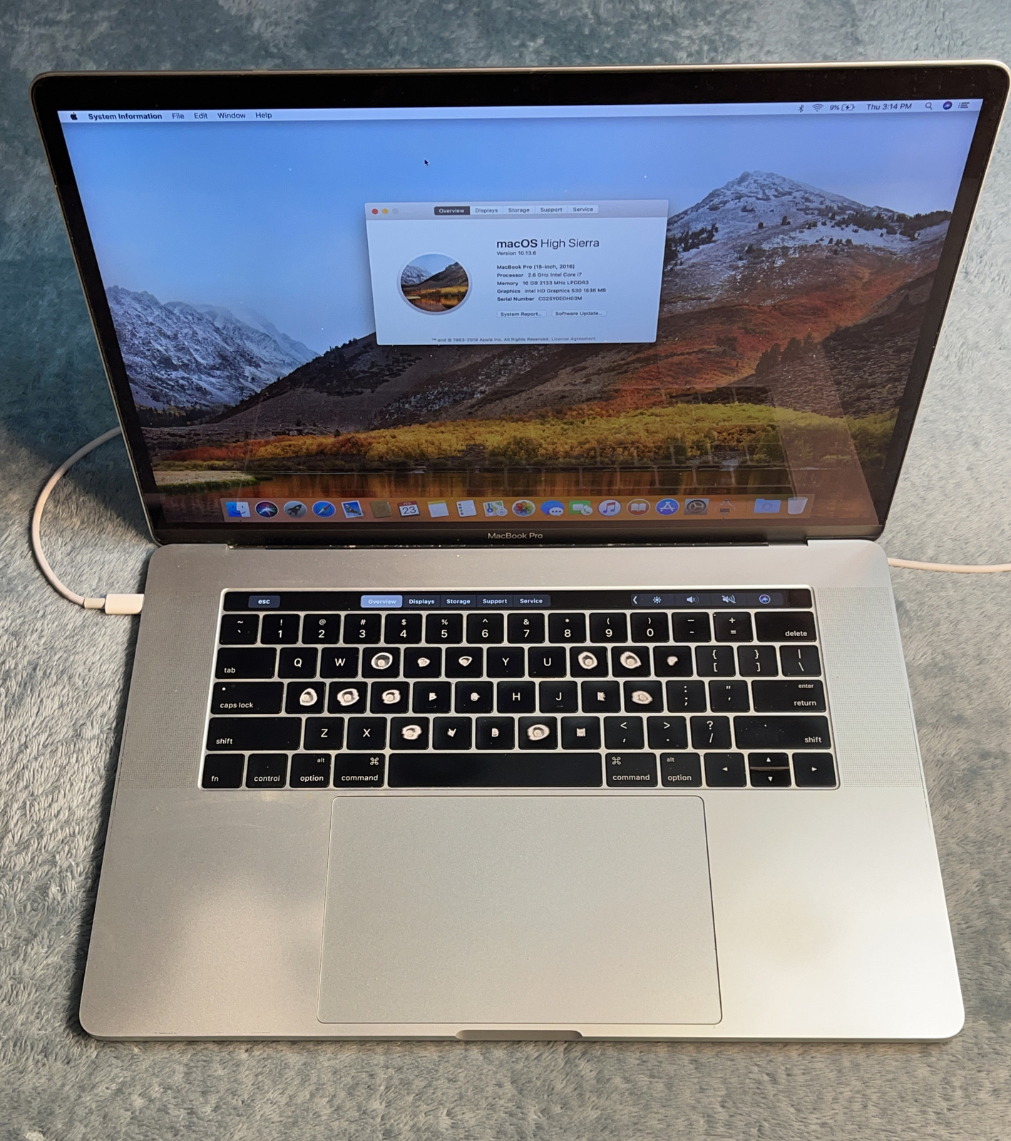 Touch Bar 2016 MLH32LL/A APPLE MACBOOK PRO 15″ I7 2.6GHZ 16GB RAM 256GB SSD