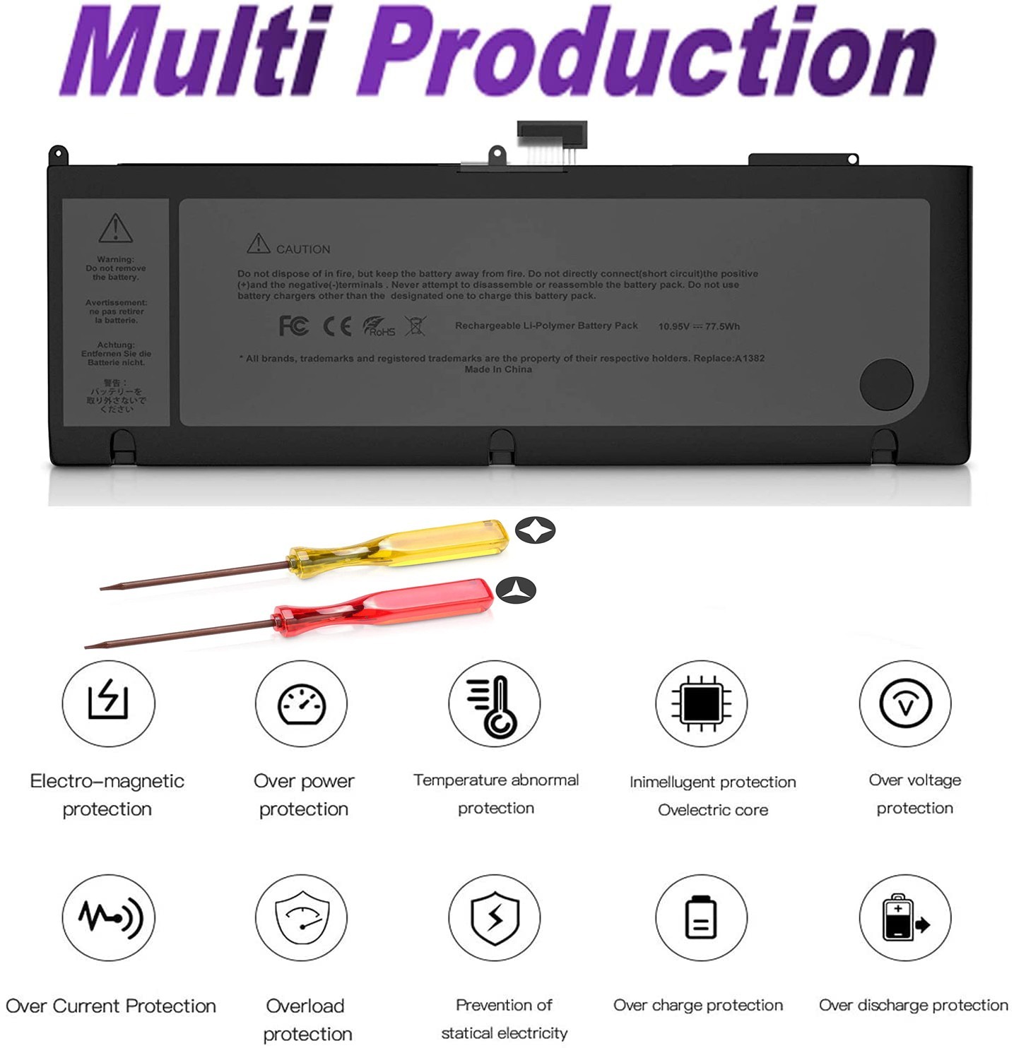 A1382 A1286 Battery For Apple MacBook Pro 15 inch Early 2011 Late 2011 Mid 2012