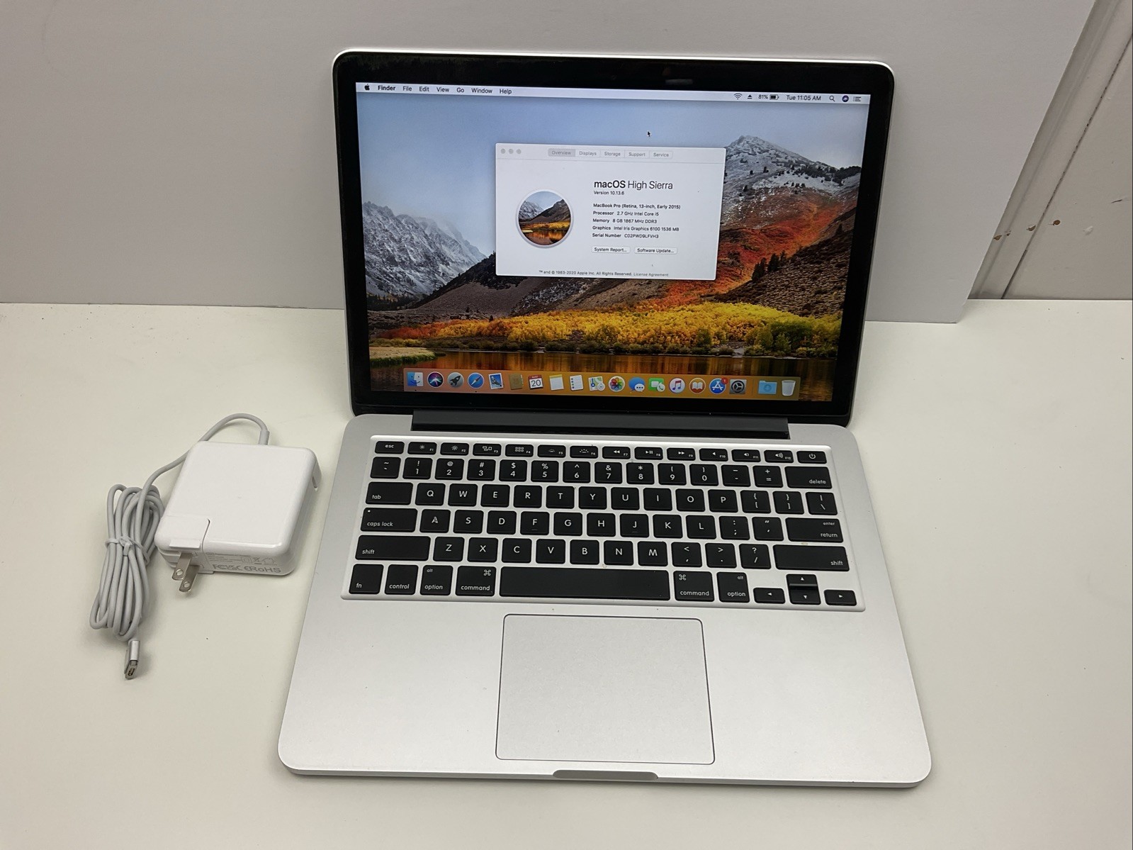 Apple Macbook Pro A1502 2015 intel i5 2.7ghz 256SSD 8GB RAM