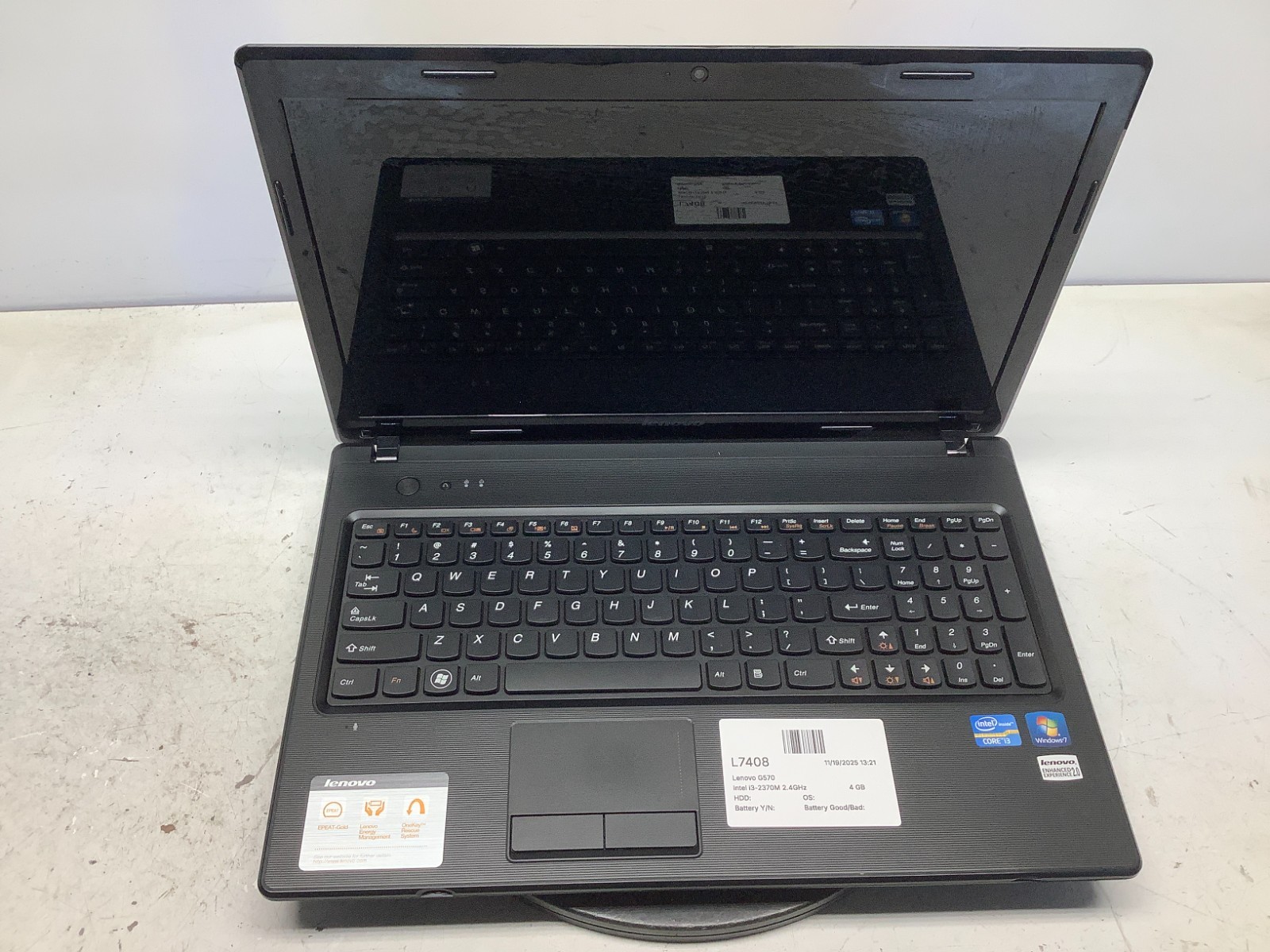 Lenovo G570 4334 Intel i3-2370M 2.4GHz 4 GB NO HDD