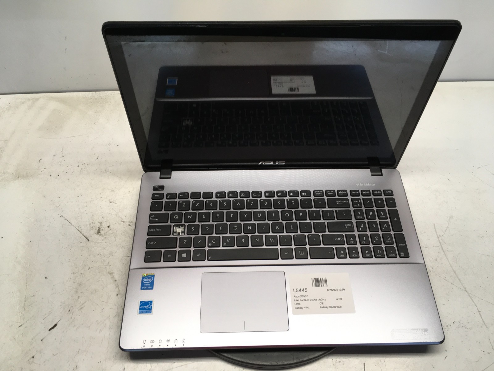 Asus X550C Intel Pentium 2117U 1.8GHz 4 GB NO HDD