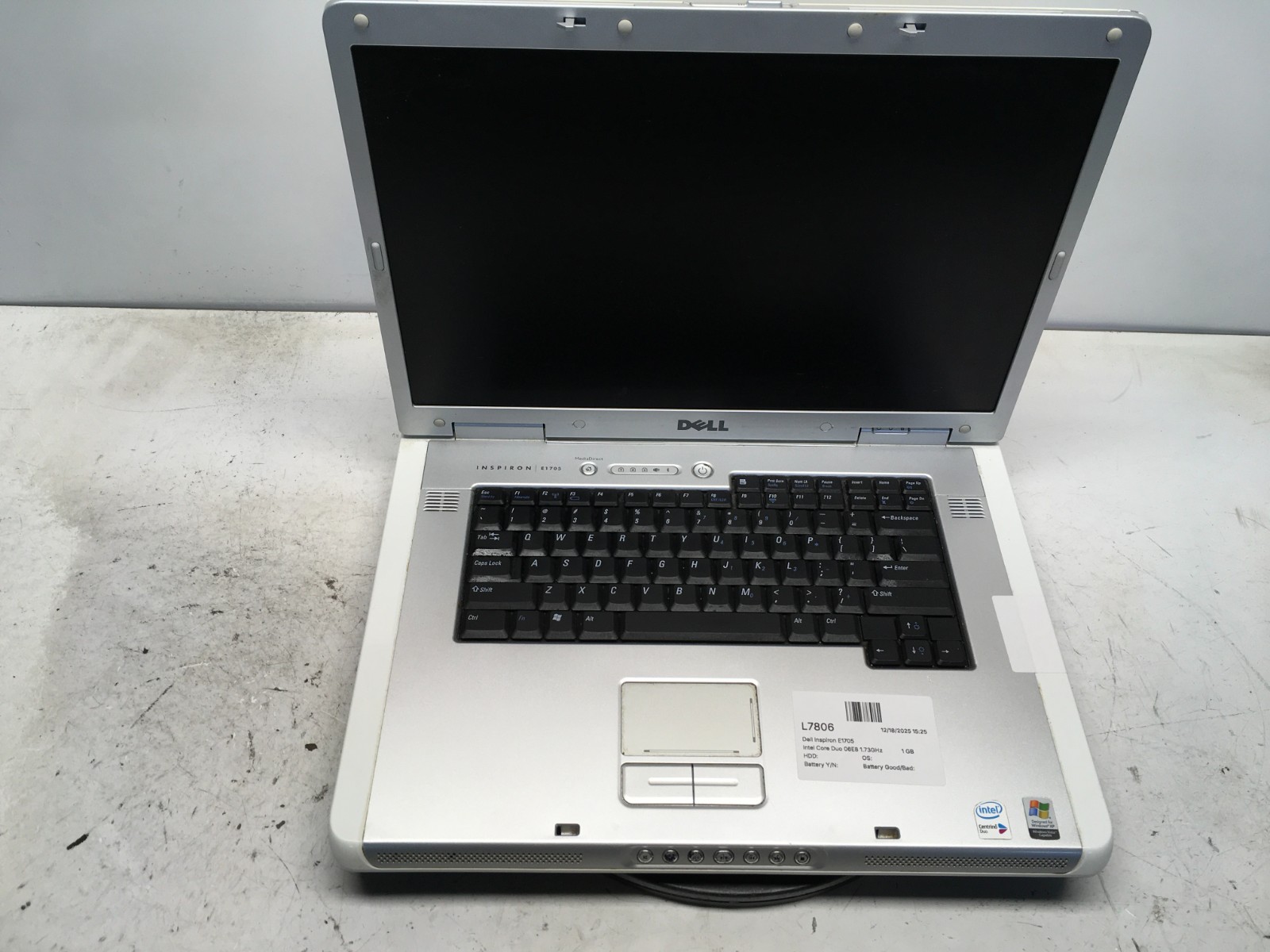 Dell Inspiron E1705 Intel Core Duo 06E8 1.73GHz 1 GB NO HDD