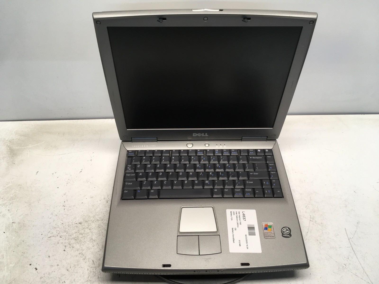 Dell Inspiron 1150 Intel Celeron 2.6GHz 512 MB NO HDD