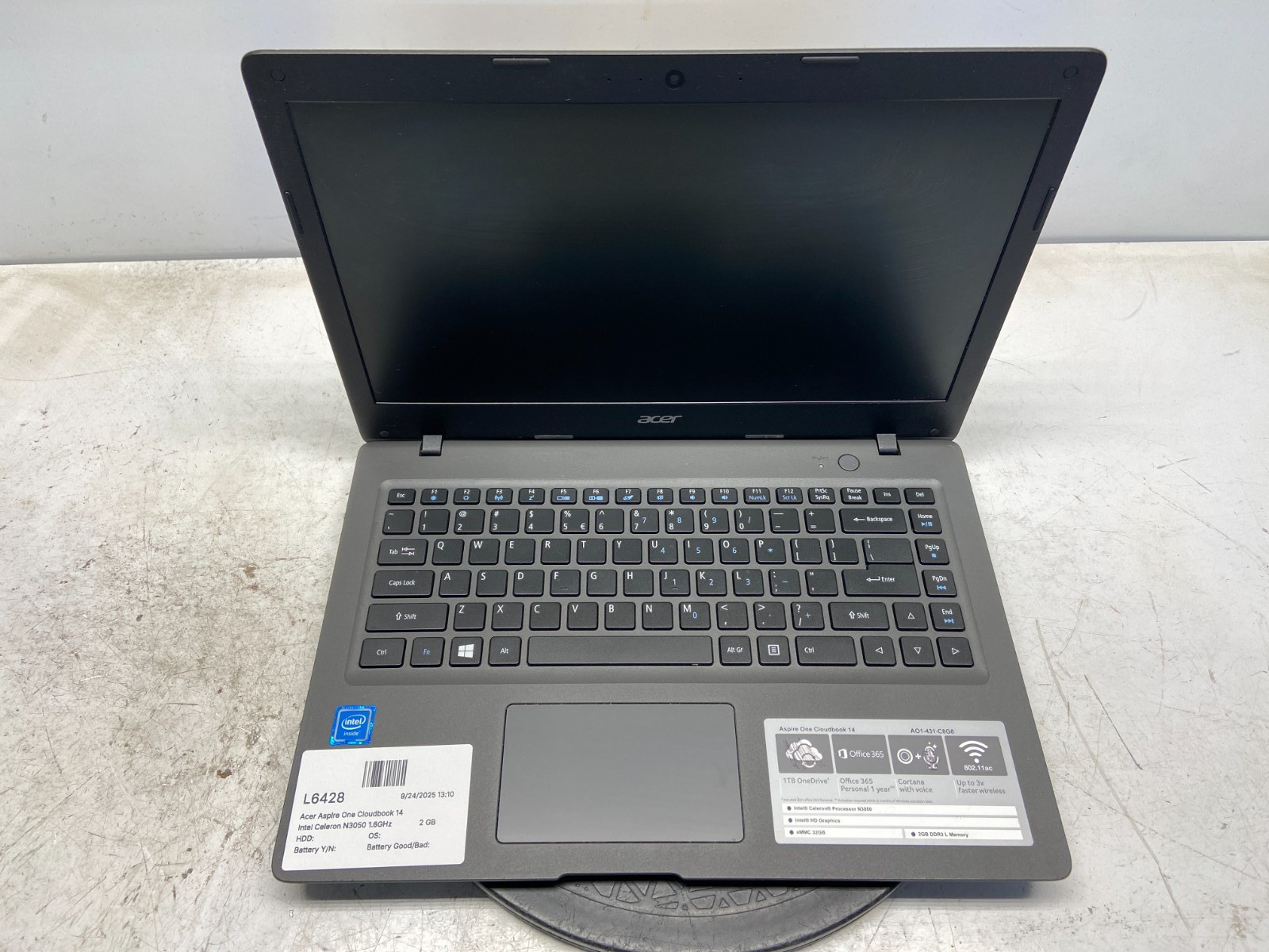 Acer Aspire One Cloudbook 14 Intel Celeron N3050 1.6GHz 2 GB NO HDD – For Parts
