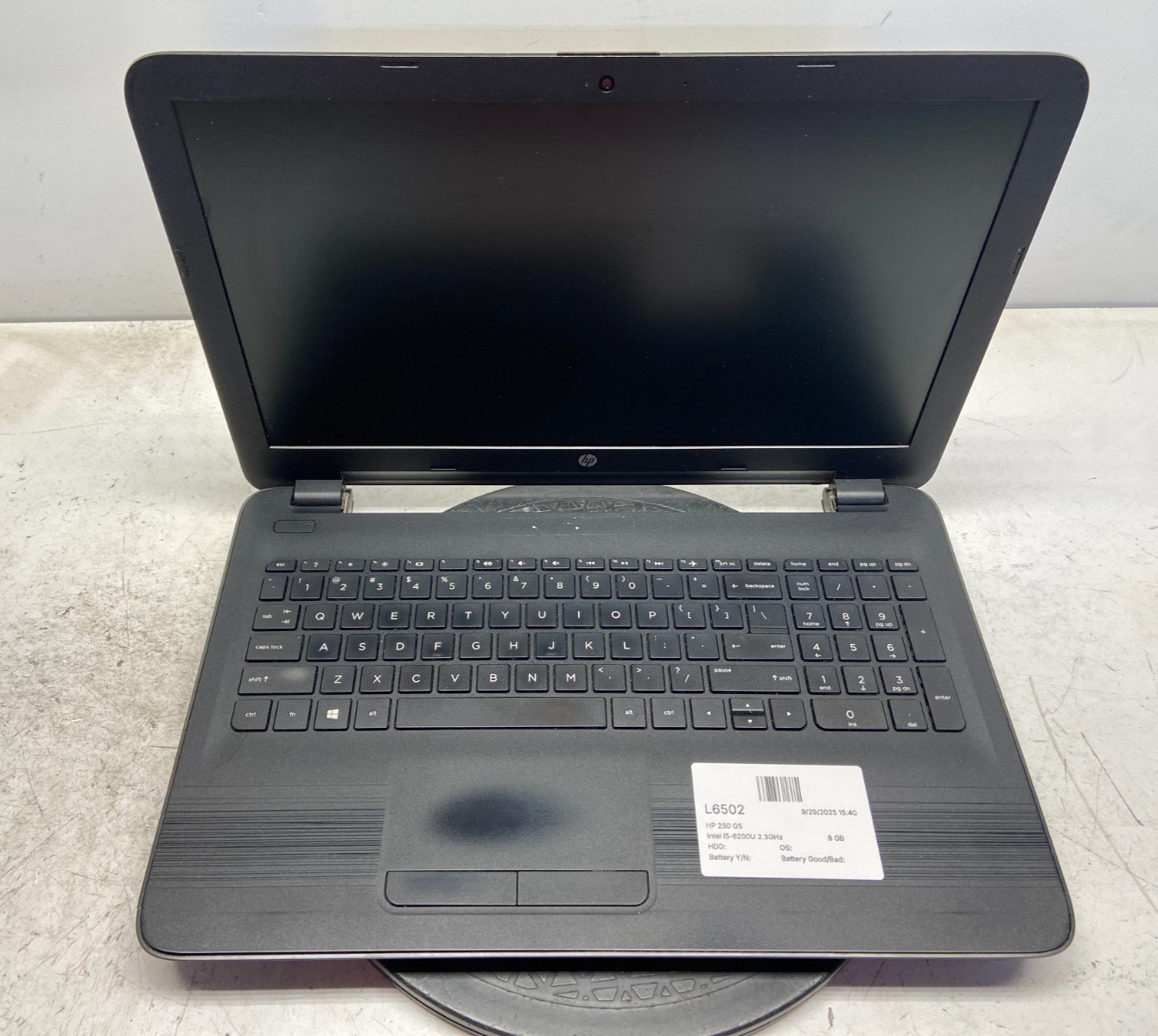 HP 250 G5 Intel i5-6200U 2.3GHz 8 GB NO HDD