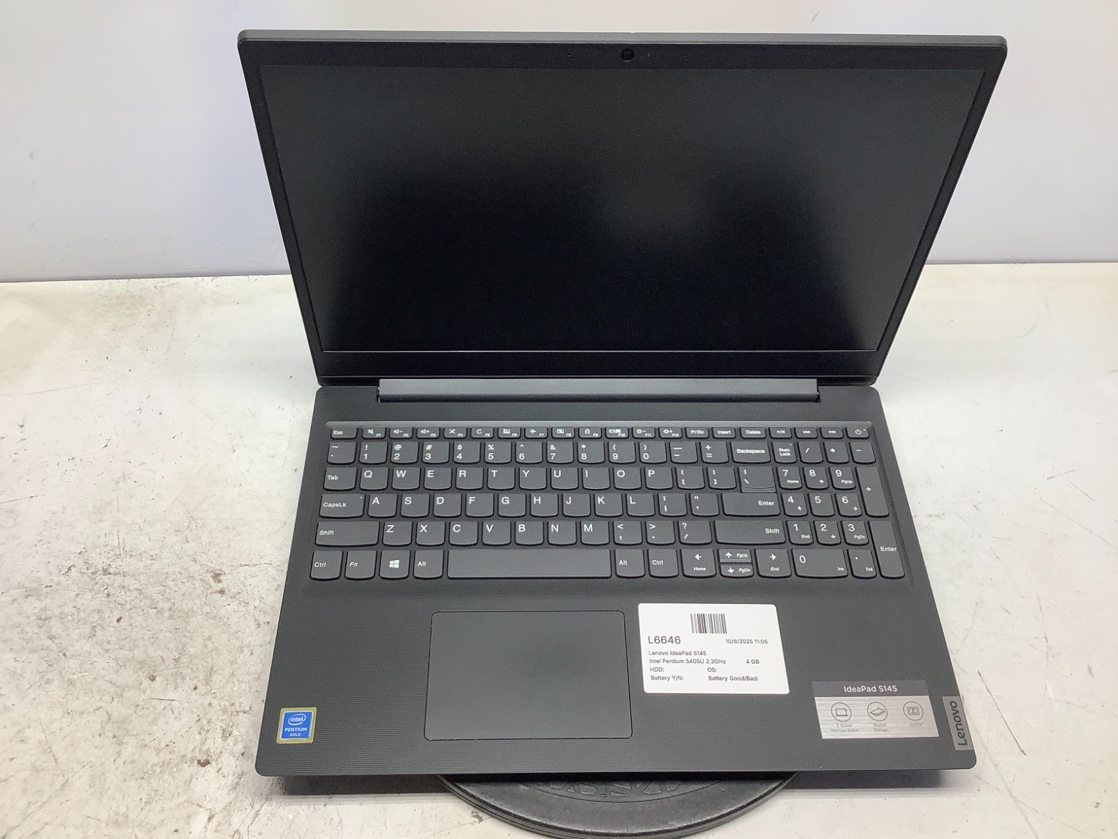 Lenovo IdeaPad S145 Intel Pentium 5405U 2.3GHz 4 GB NO HDD/Battery