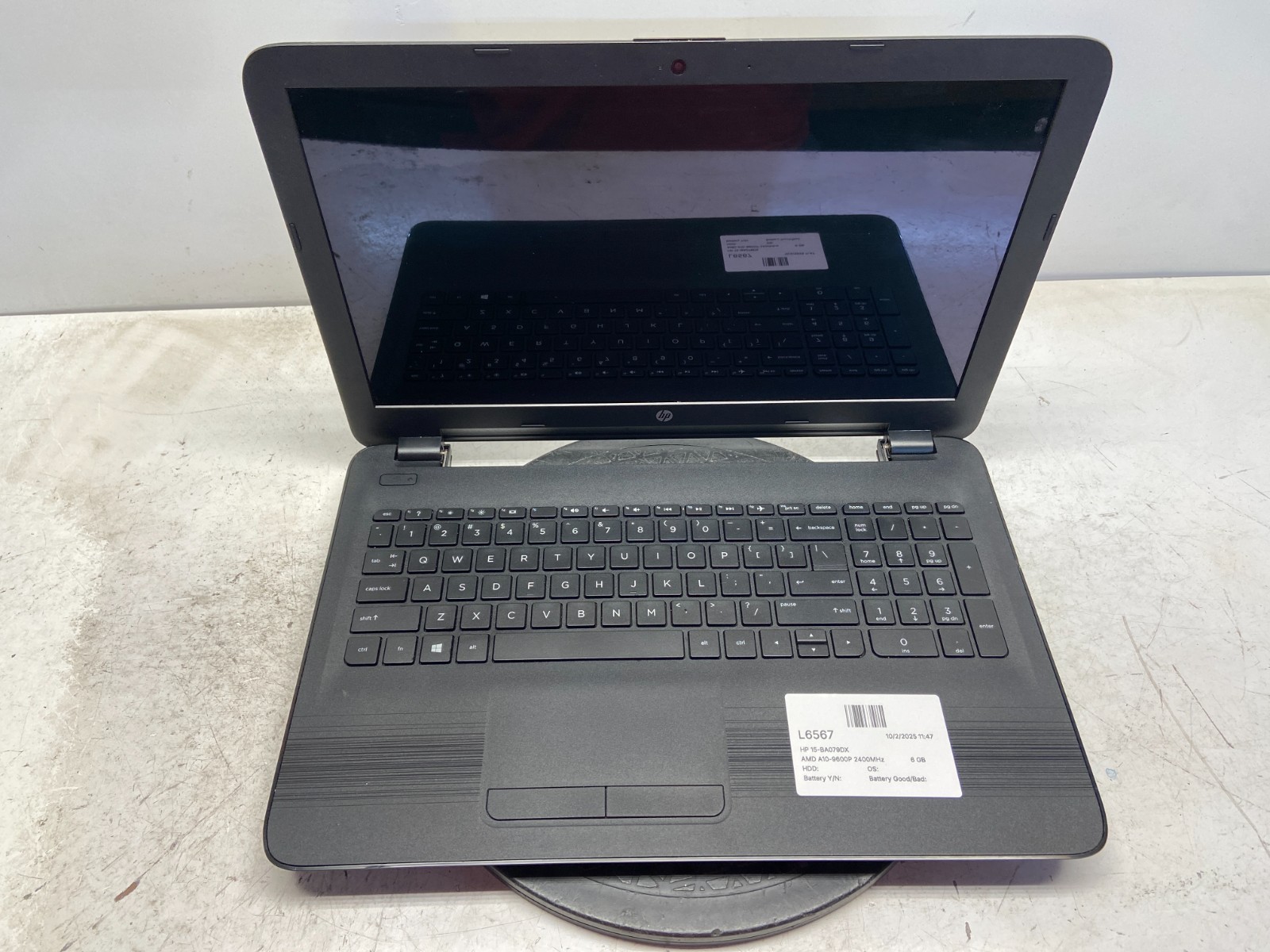 HP 15-BA079DX AMD A10-9600P 2400MHz 6 GB NO HDD