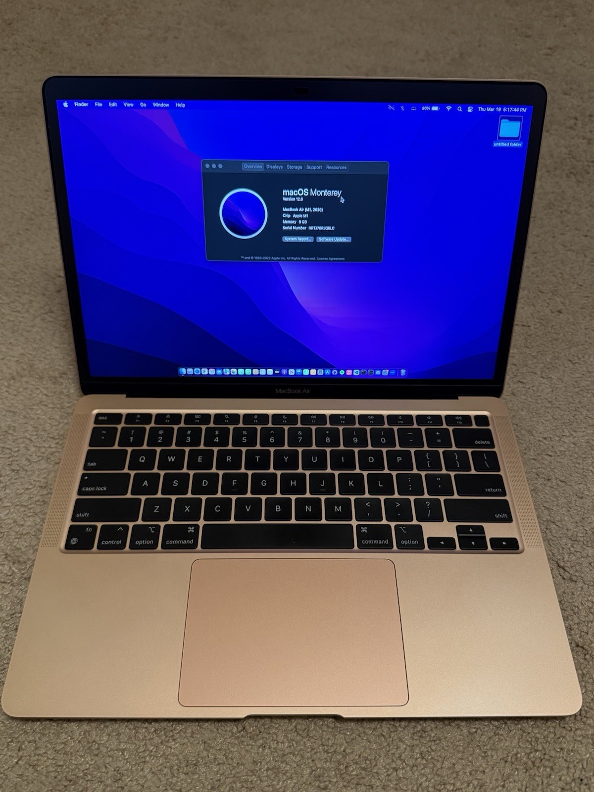 Apple Macbook Air Rose Gold 13-inch (M1, 2020, MGND3LL/A)