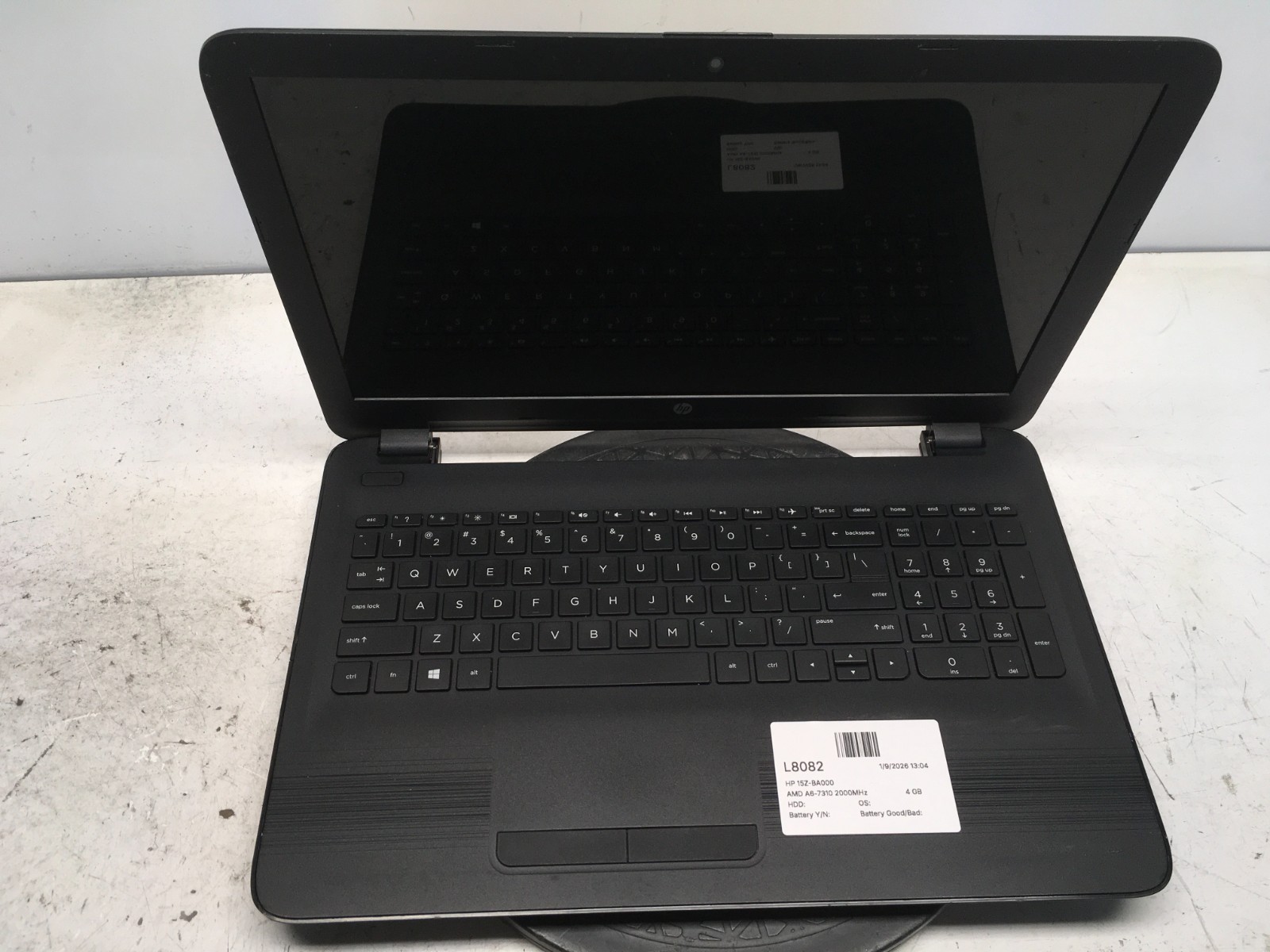 HP 15Z-BA000 AMD A6-7310 2000MHz 4 GB NO HDD