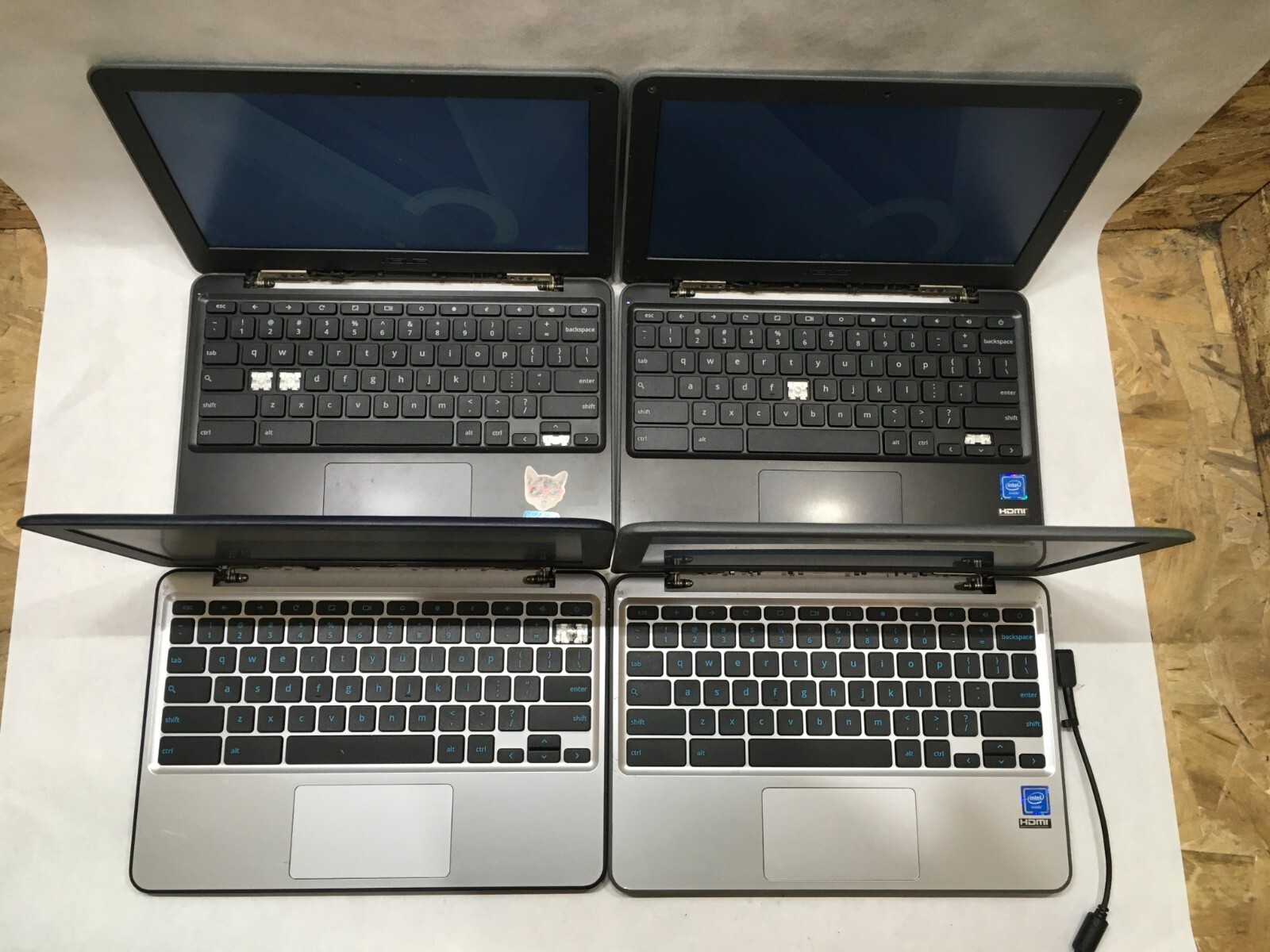 Asus X202S Chromebook Lot of 4 Celeron 4 GB Ram 16 GB Storage For Parts- FT