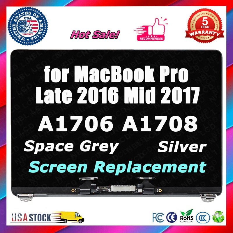 Gray For Apple MacBook Pro A1706 A1708 13″ 2016-2017 LCD Screen Display Assembly