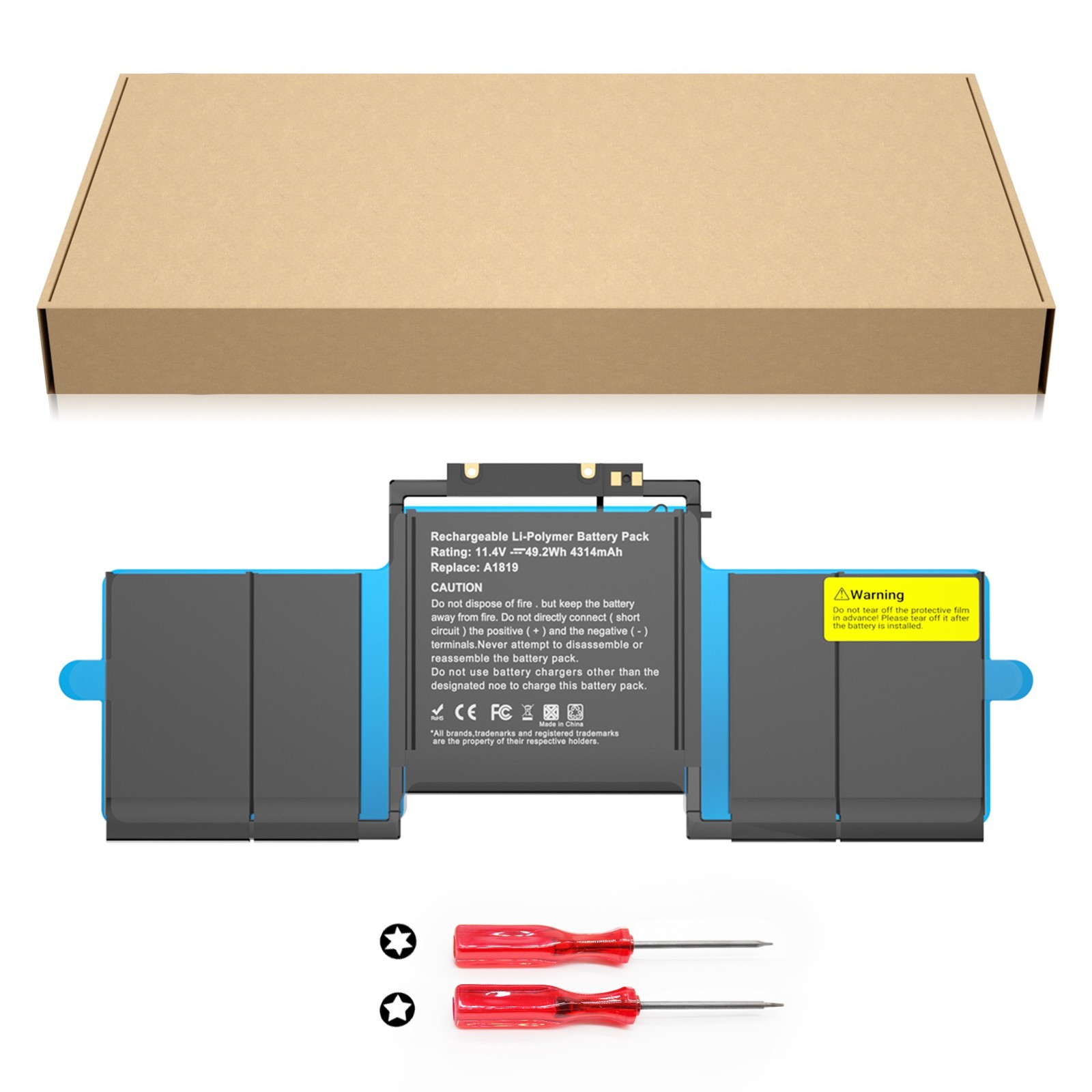 A1819 Battery for Apple MacBook Pro 13″ A1706 EMC 3071 3163 2016 2017 MPXV2LL/A
