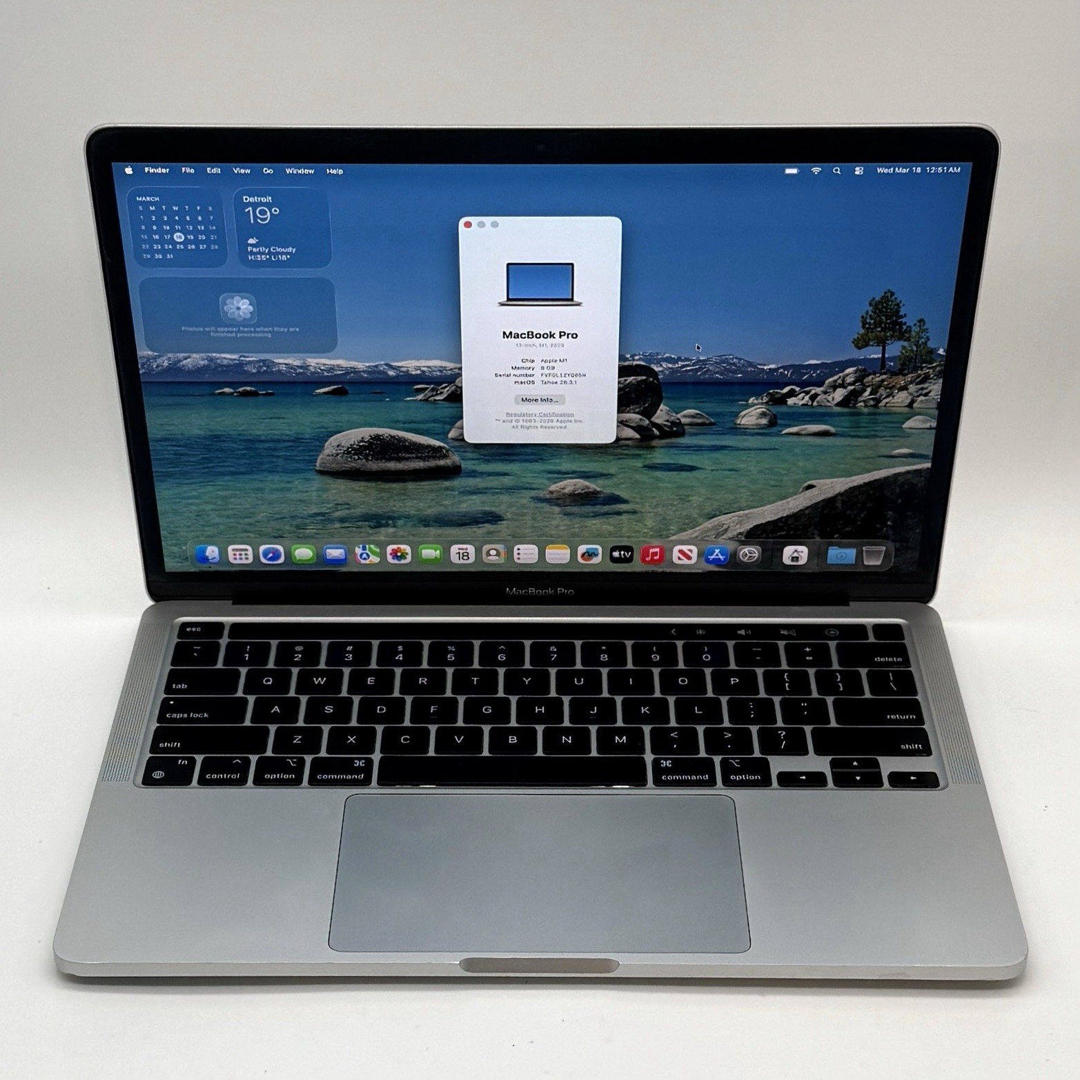 Apple MacBook Pro M1 2020 13″ Touchbar A2338 | M1 8-Core | 8GB RAM | 512GB SSD