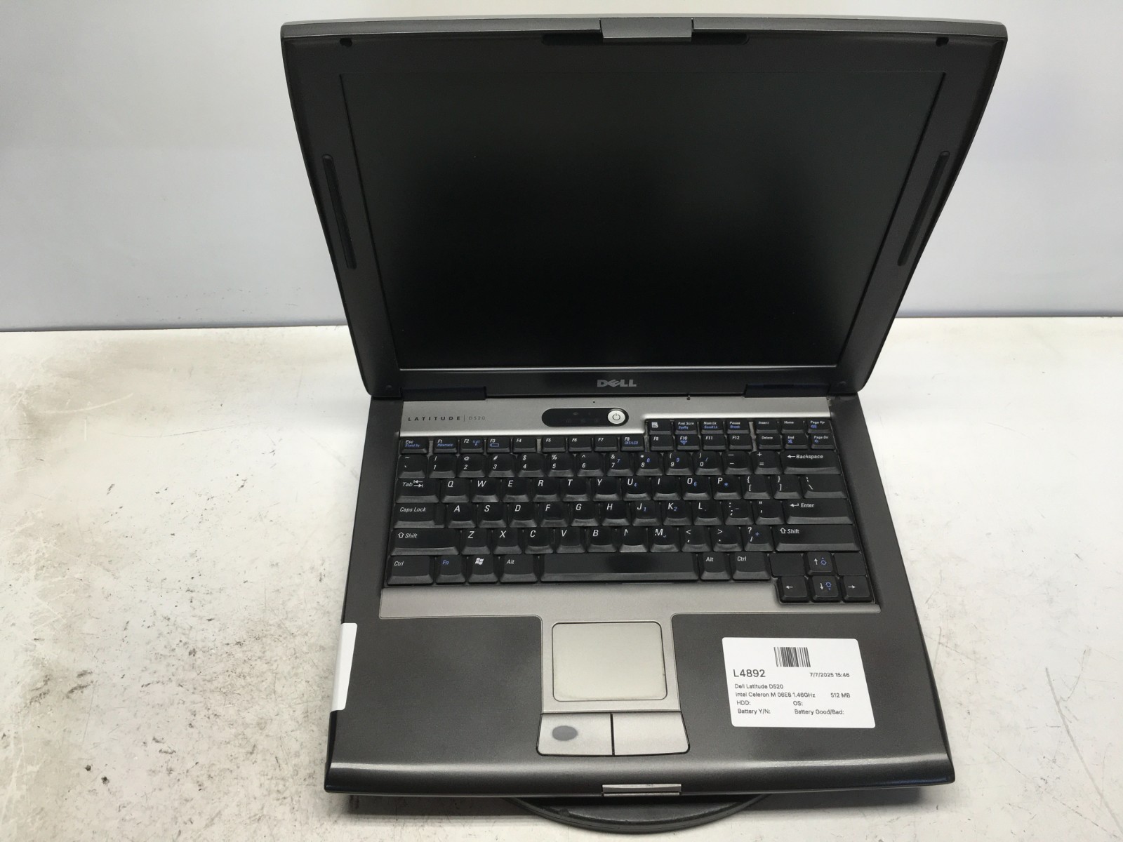 Dell Latitude D520 Intel Celeron M 06E8 1.46GHz 512 MB NO HDD