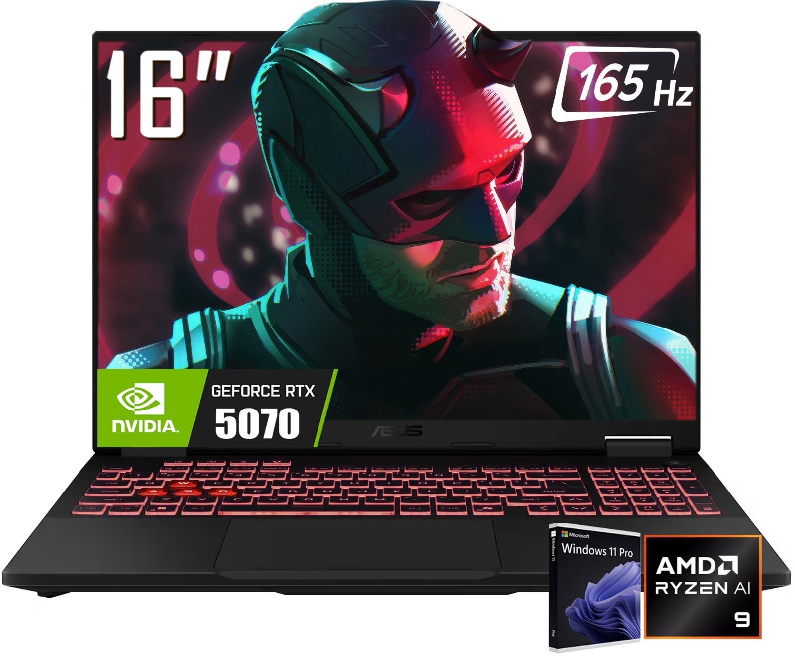 ASUS TUF A16 16″ 165Hz Gaming Laptop – Ryzen9 RTX 5070 64GB RAM 2TB SSD Win11Pro