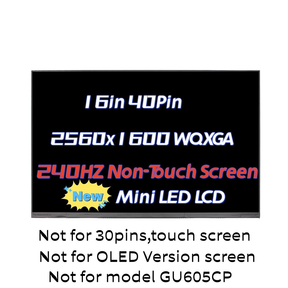 240hz 2.5K 16.0″ WQXGA LAPTOP LCD Screen Asus TUF Gaming A16 FA617XS FA617XT New