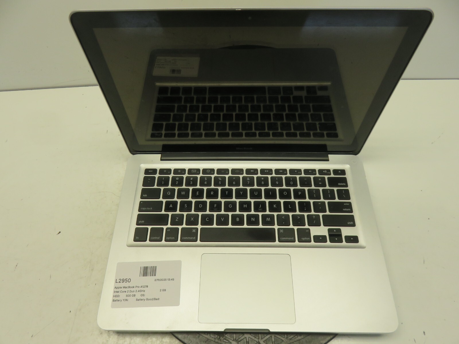 Apple MacBook Pro A1278 Intel Core 2 Duo 2.4GHz 2 GB NO HDD No Batt Nvidia 9400M