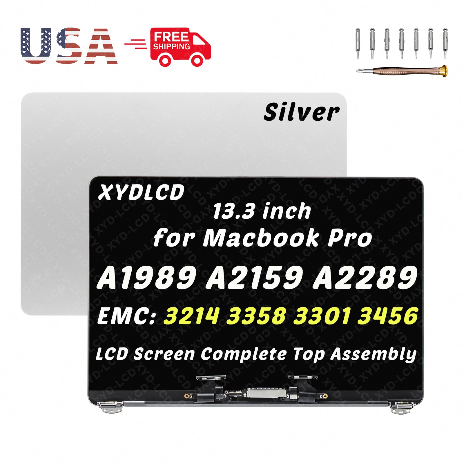 for Apple Macbook Pro Retina 13.3″ A2159 2019 LCD Full Screen Assembly Silver A+
