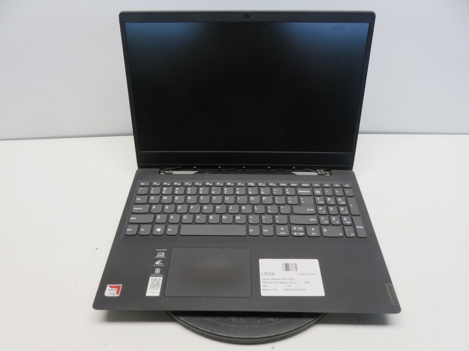 Lenovo IdeaPad S145-15AST AMD A6-9225 Radeon R4 4GB   NO HDD No Batt