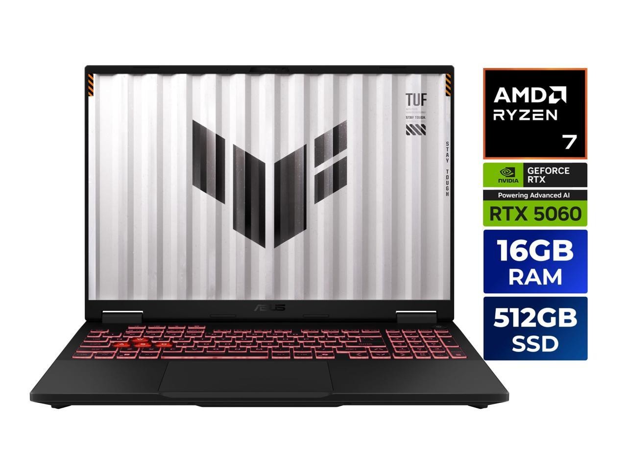 ASUS TUF Gaming A16 – 16″ FHD+ 165 Hz – AMD Ryzen 7 260 – GeForce RTX 5060