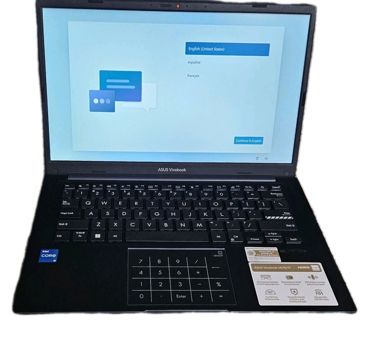 ASUS 14″ FHD Laptop Intel Core i5 Processor 8GB RAM 512GB F1404ZA-TS52